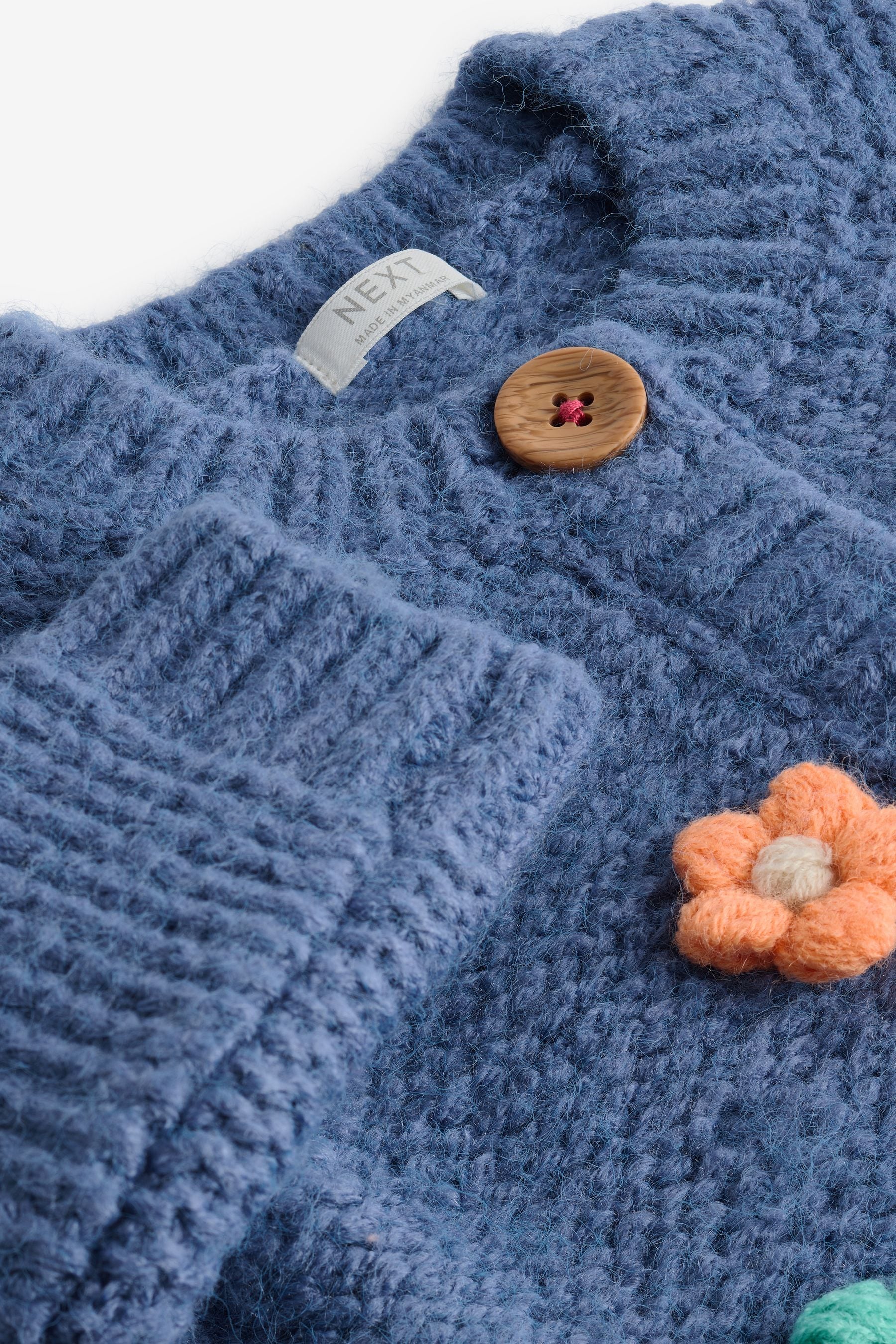 Blue 3D Flower Cardigan (3mths-7yrs)