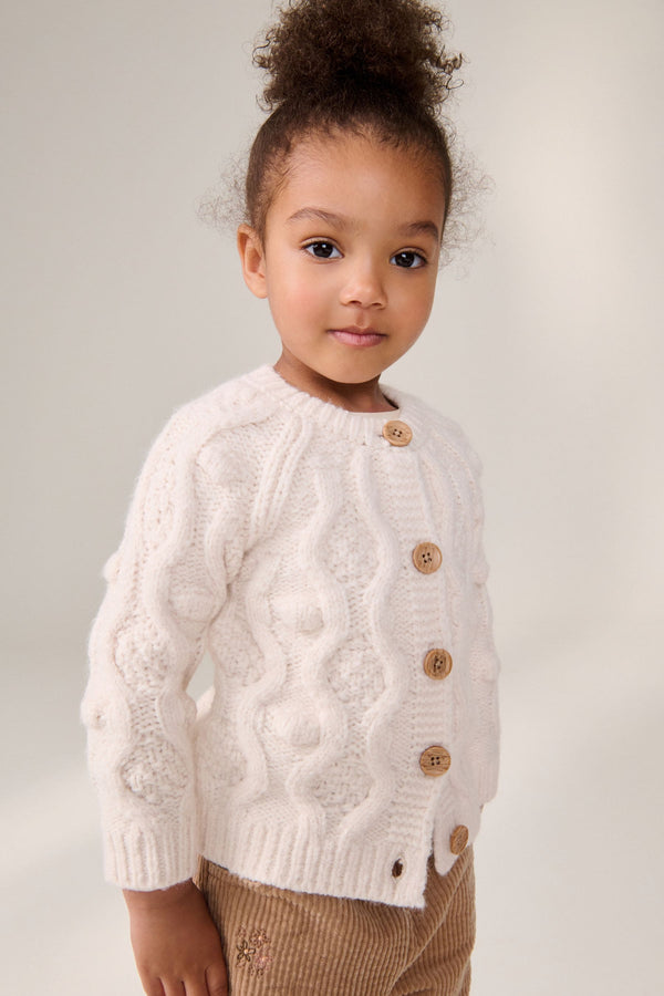 Ecru Chunky Cardigan (3mths-10yrs)