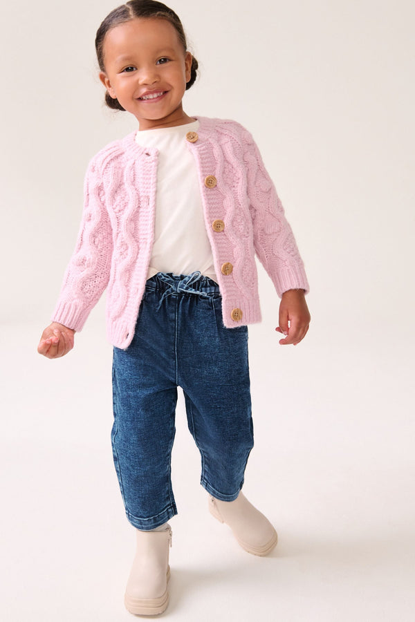 Pink Chunky Cardigan (3mths-10yrs)