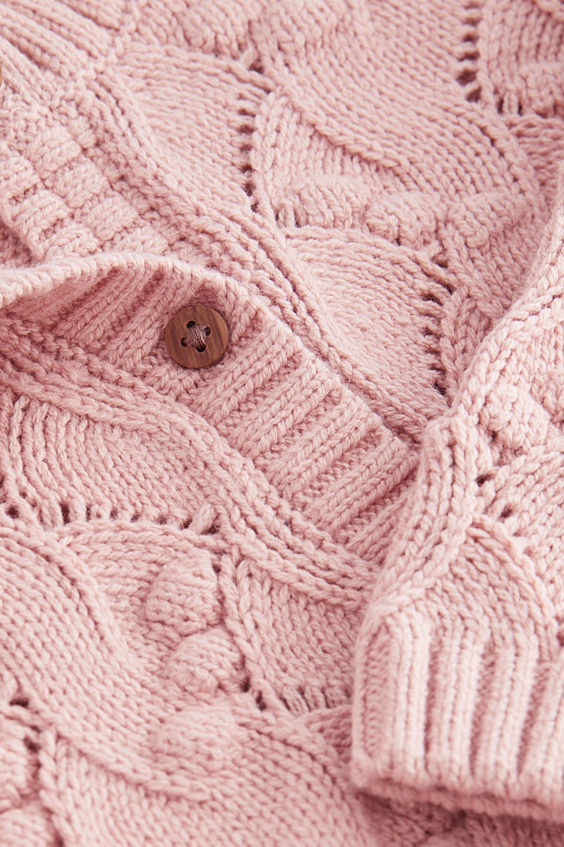 Pink Bobble Stitched Cardigan (3mths-7yrs)