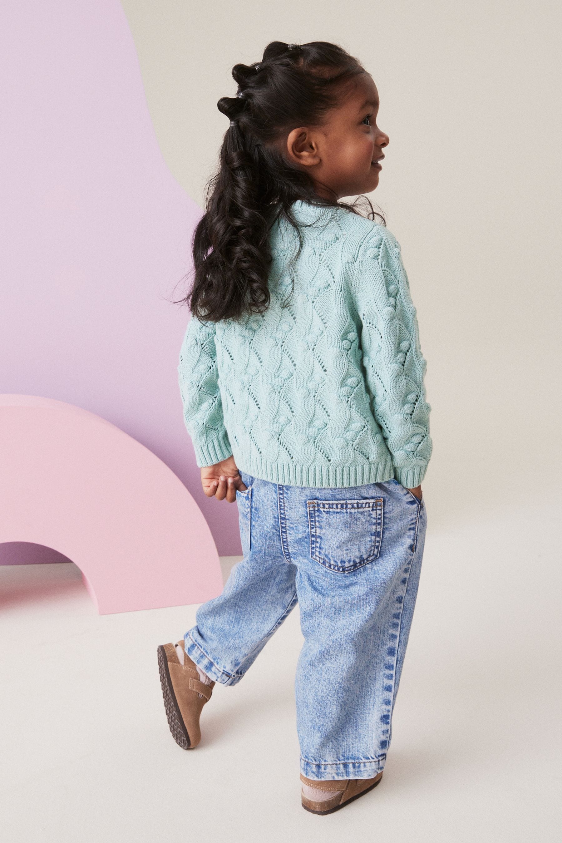 Blue Bobble Stitched Cardigan (3mths-7yrs)