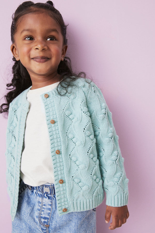 Blue Bobble Stitched Cardigan (3mths-7yrs)