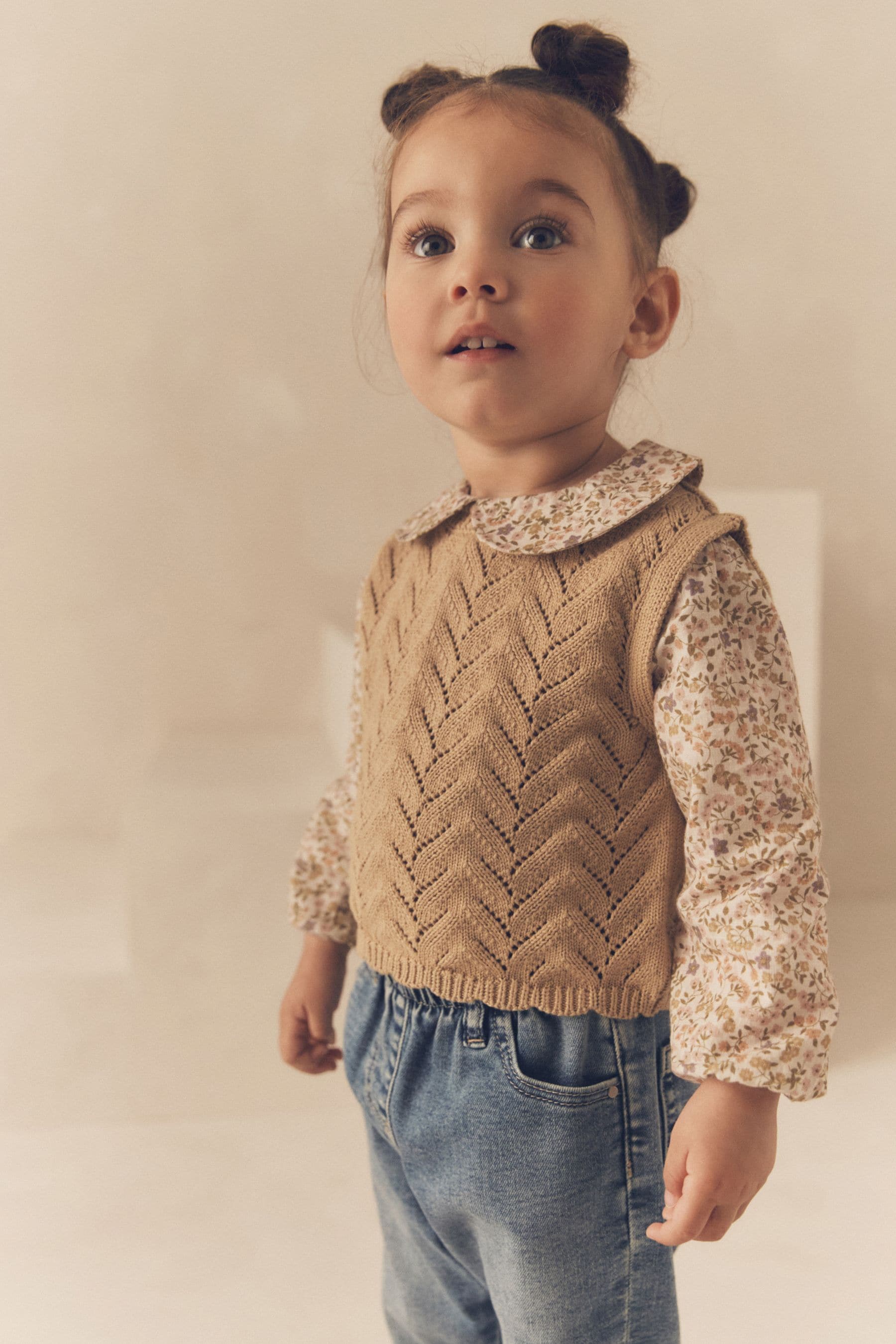 Ecru Marl Mock Layer Jumper (3mths-7yrs)