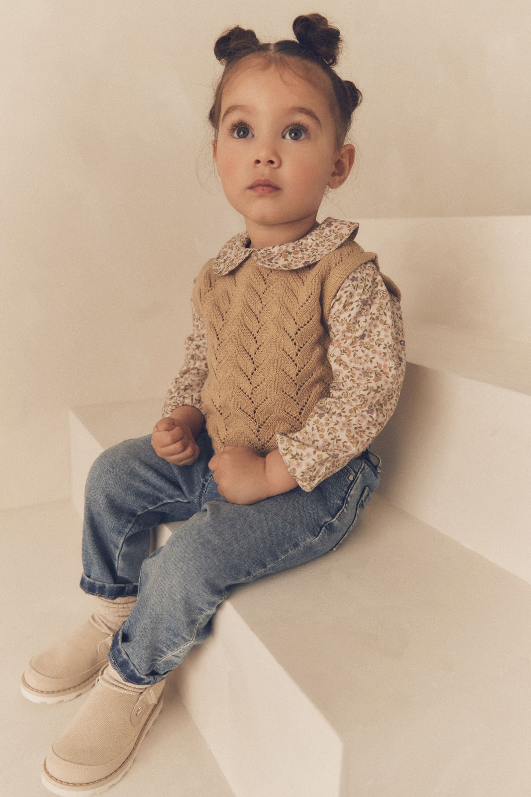 Ecru Marl Mock Layer Jumper (3mths-7yrs)