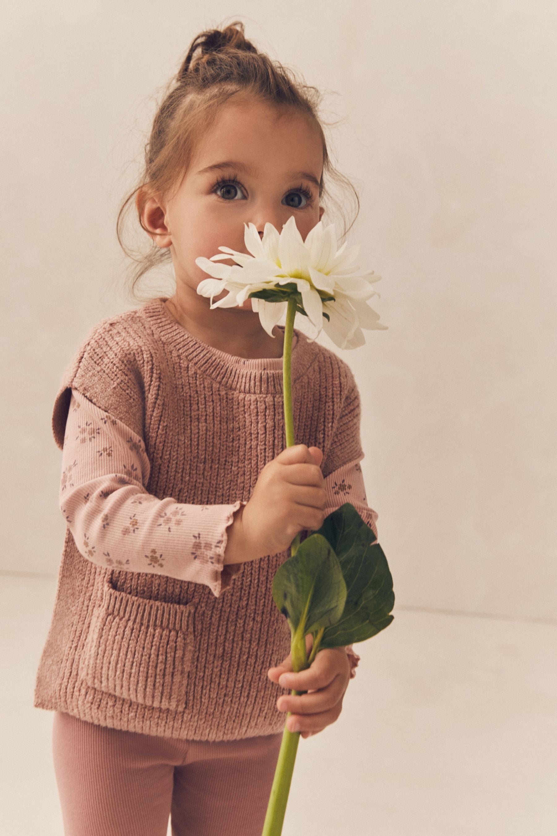 Pink Knit Tabard 3 Piece Set (3mths-7yrs)