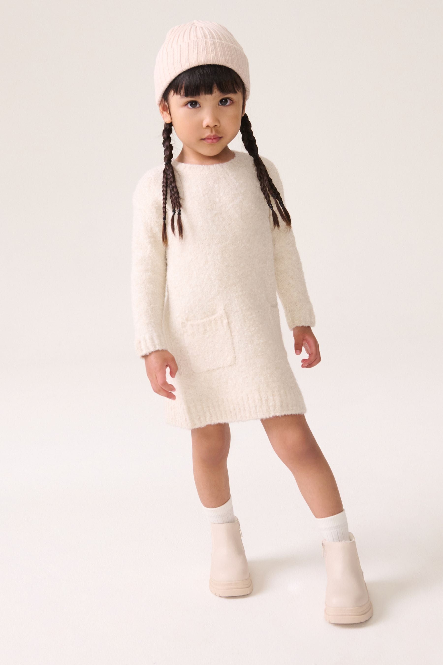 Ecru Boucle Jumper Dress (3mths-7yrs)