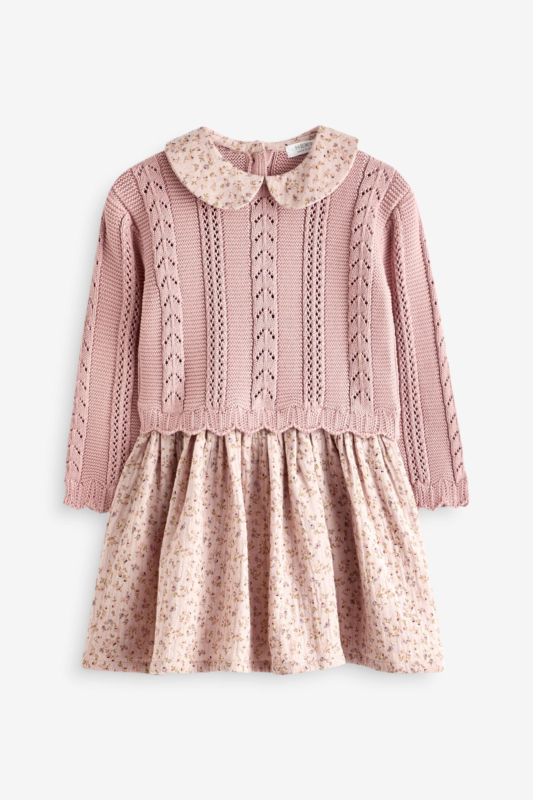 Pink Knitted Collar Dress (3mths-10yrs)