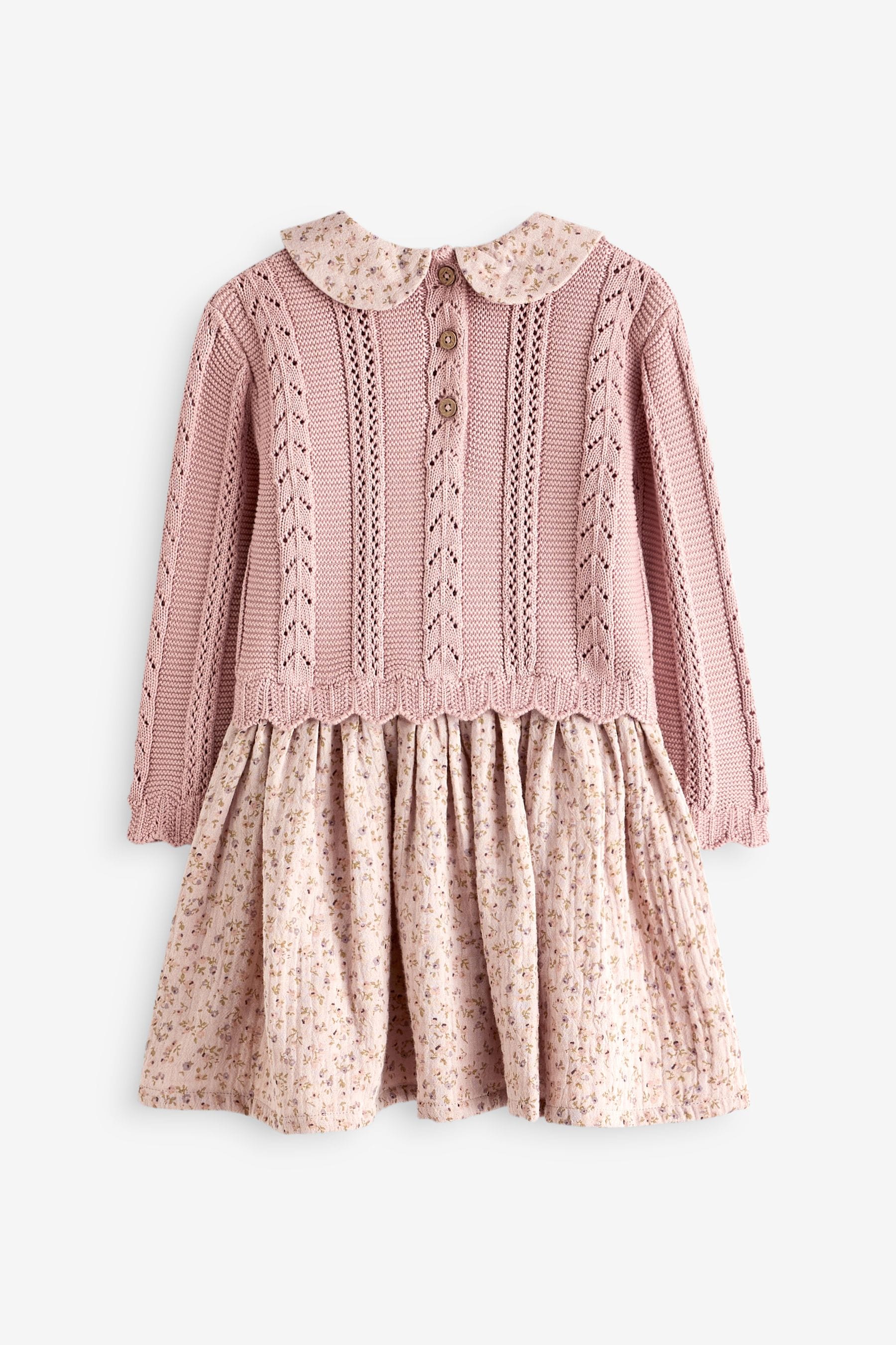 Pink Knitted Collar Dress (3mths-10yrs)