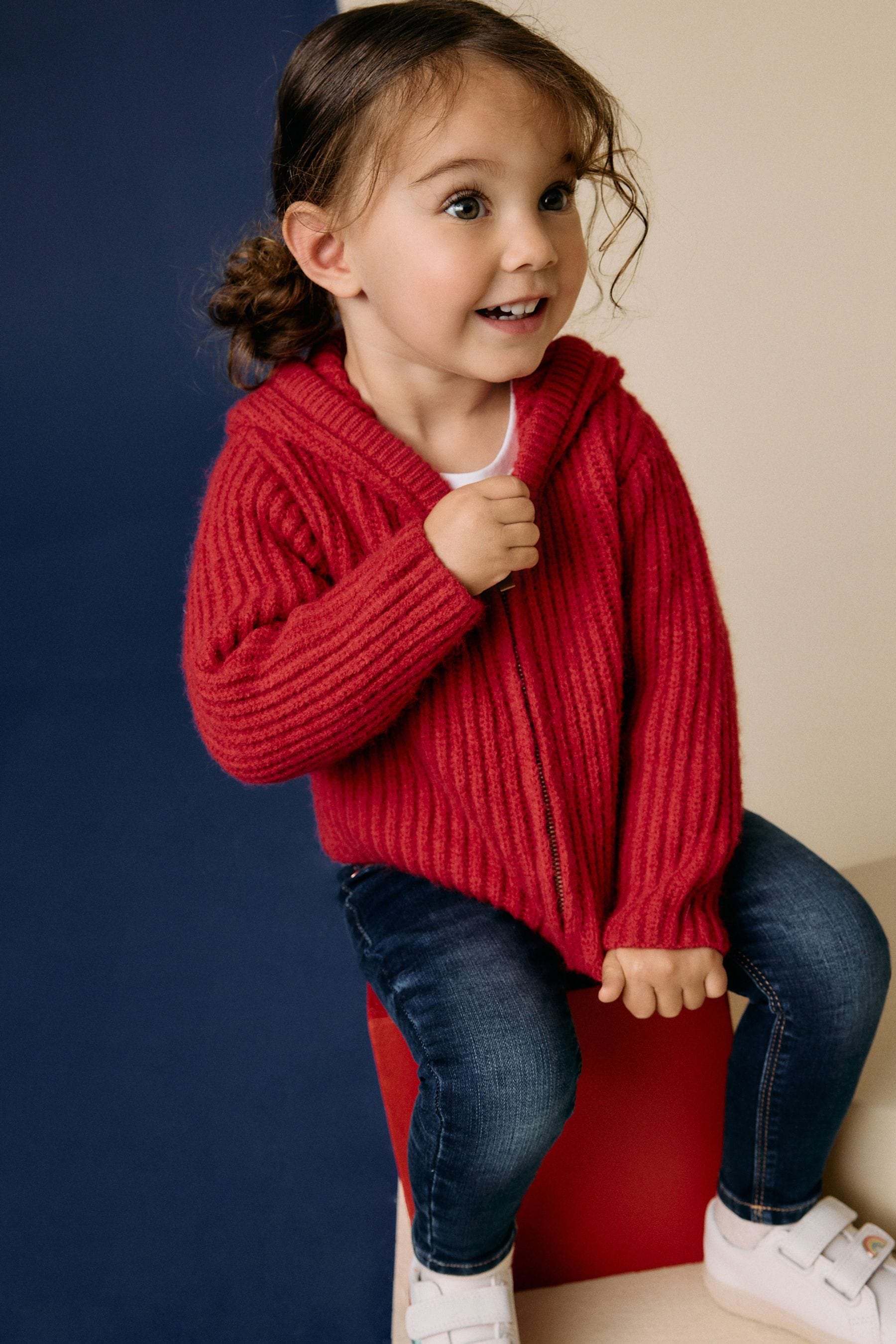 Red Hooded Cardigan (3mths-7yrs)