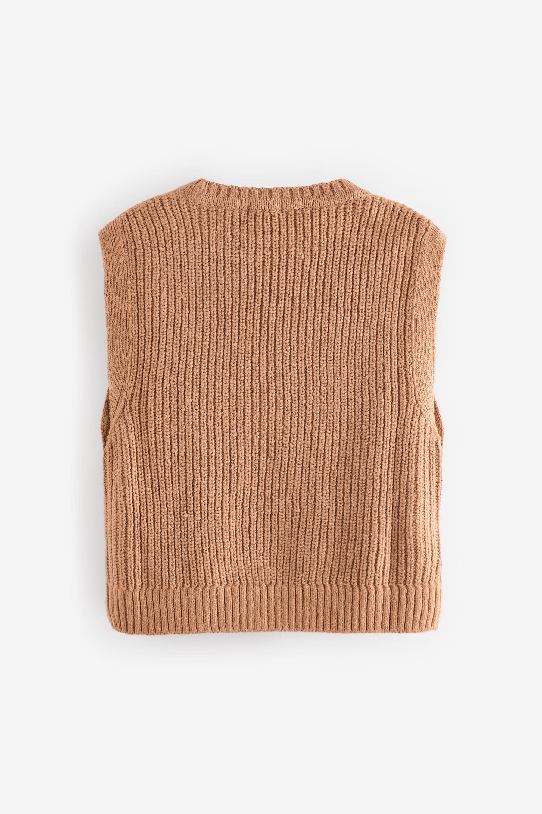 Tan Brown Knitted Tank Top (3-16yrs)