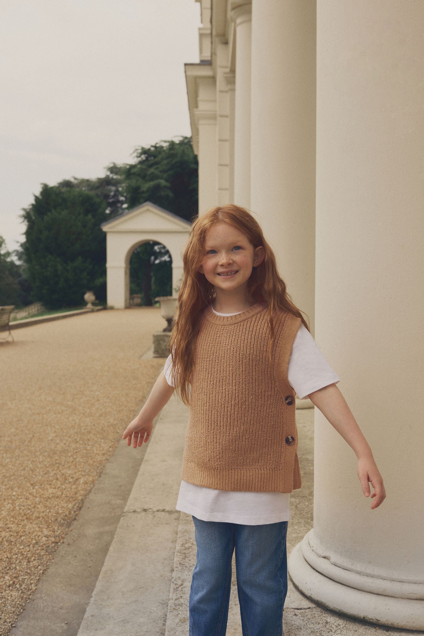 Tan Brown Knitted Tank Top (3-16yrs)