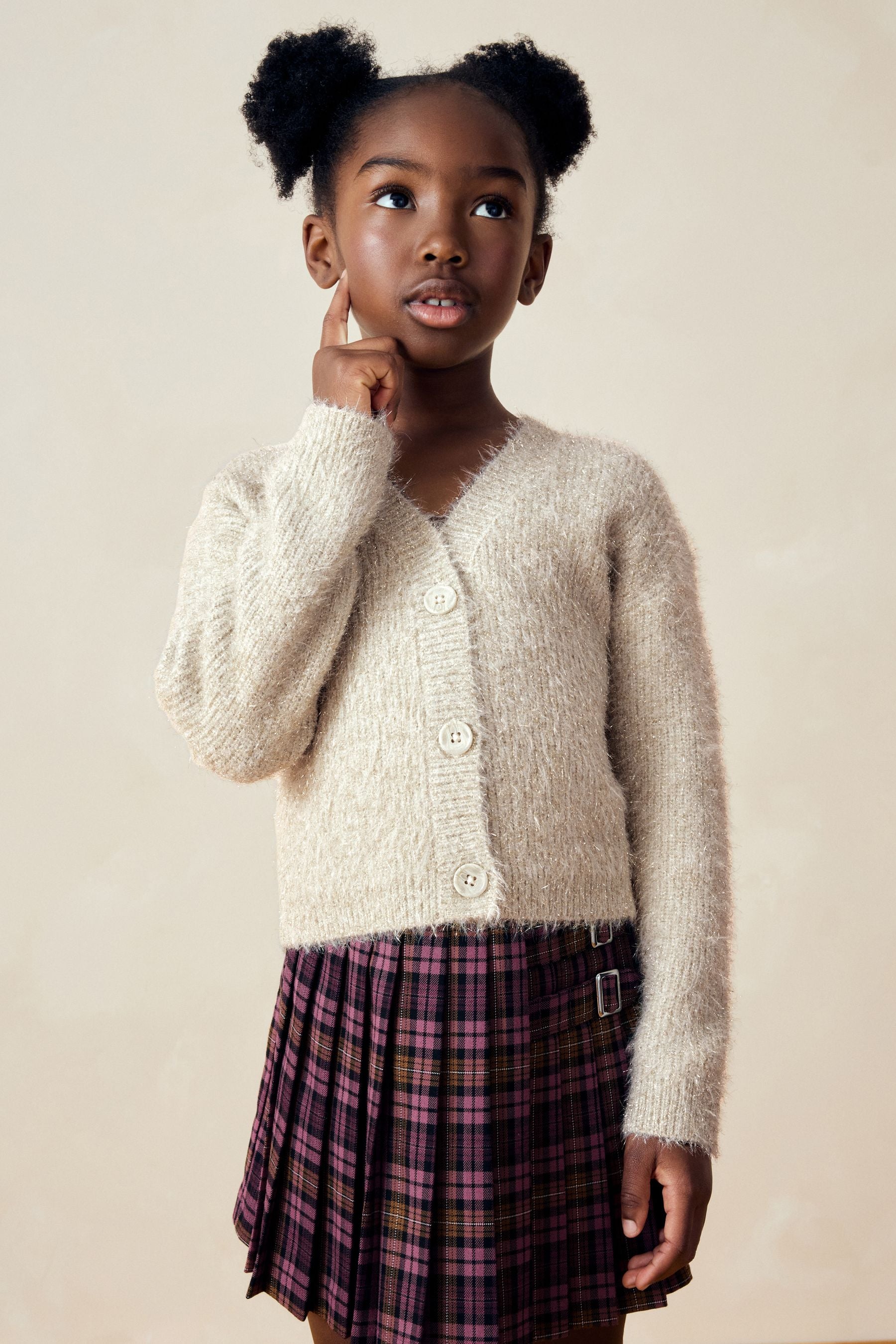 Gold Sparkle Boxy Cardigan (3-16yrs)