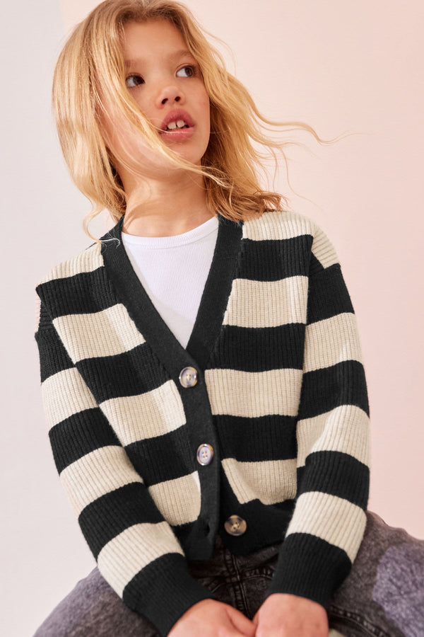 Monochrome Boxy Cardigan (3-16yrs)