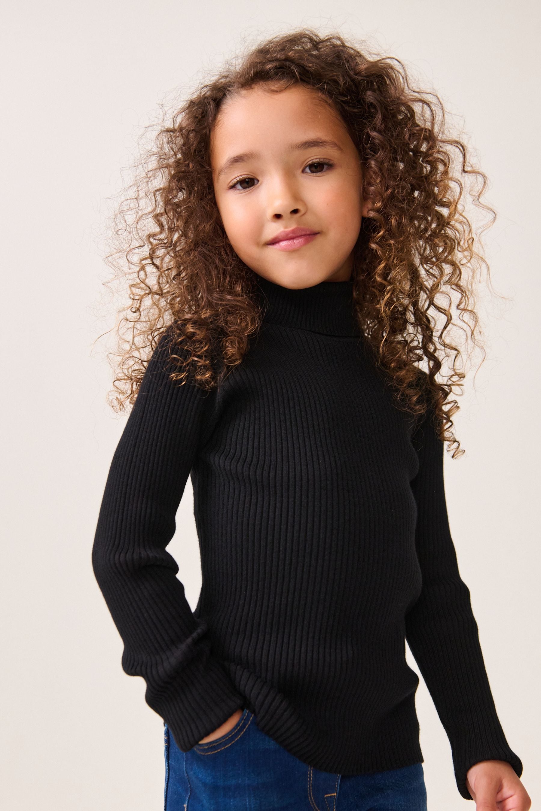 Black Roll Neck Jumper (3-16yrs)