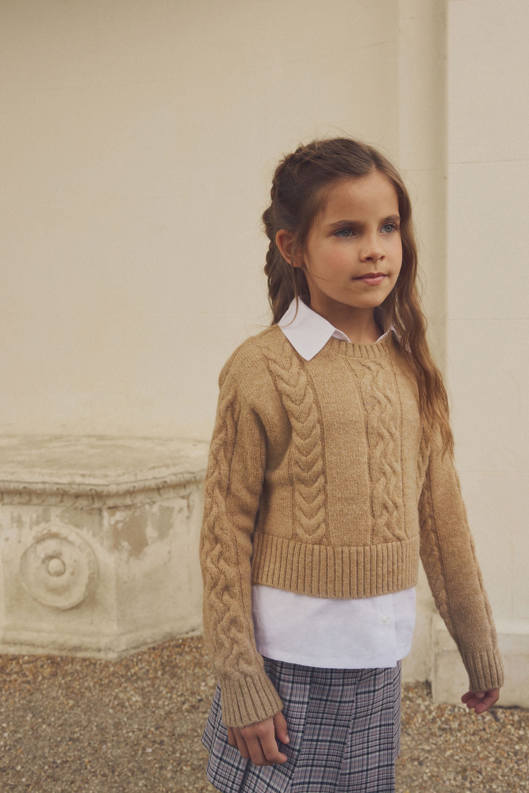 Neutral Mock 100% Cotton Shirt Jumper (3-16yrs)