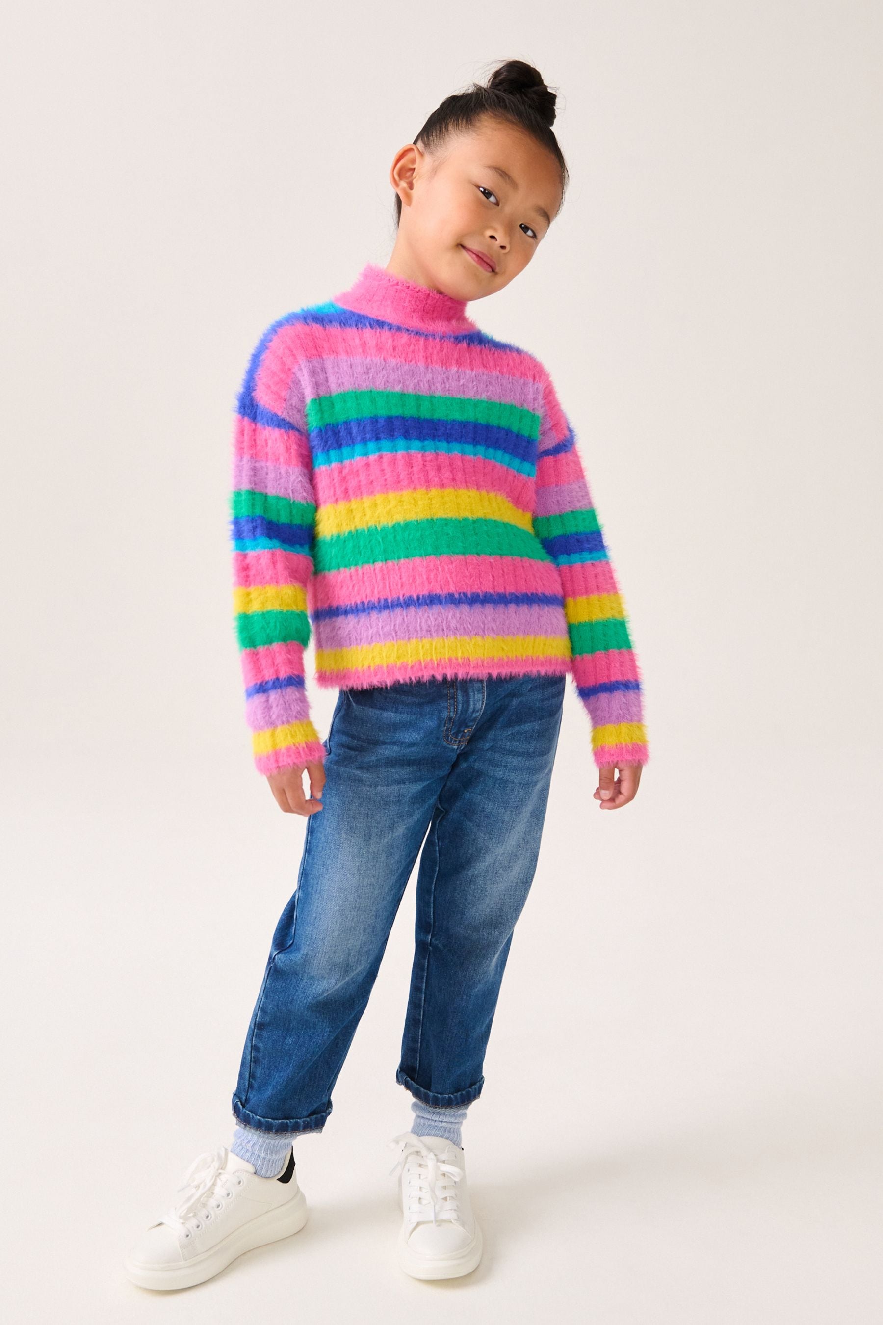 Rainbow Fluffy Jumper (3-16yrs)