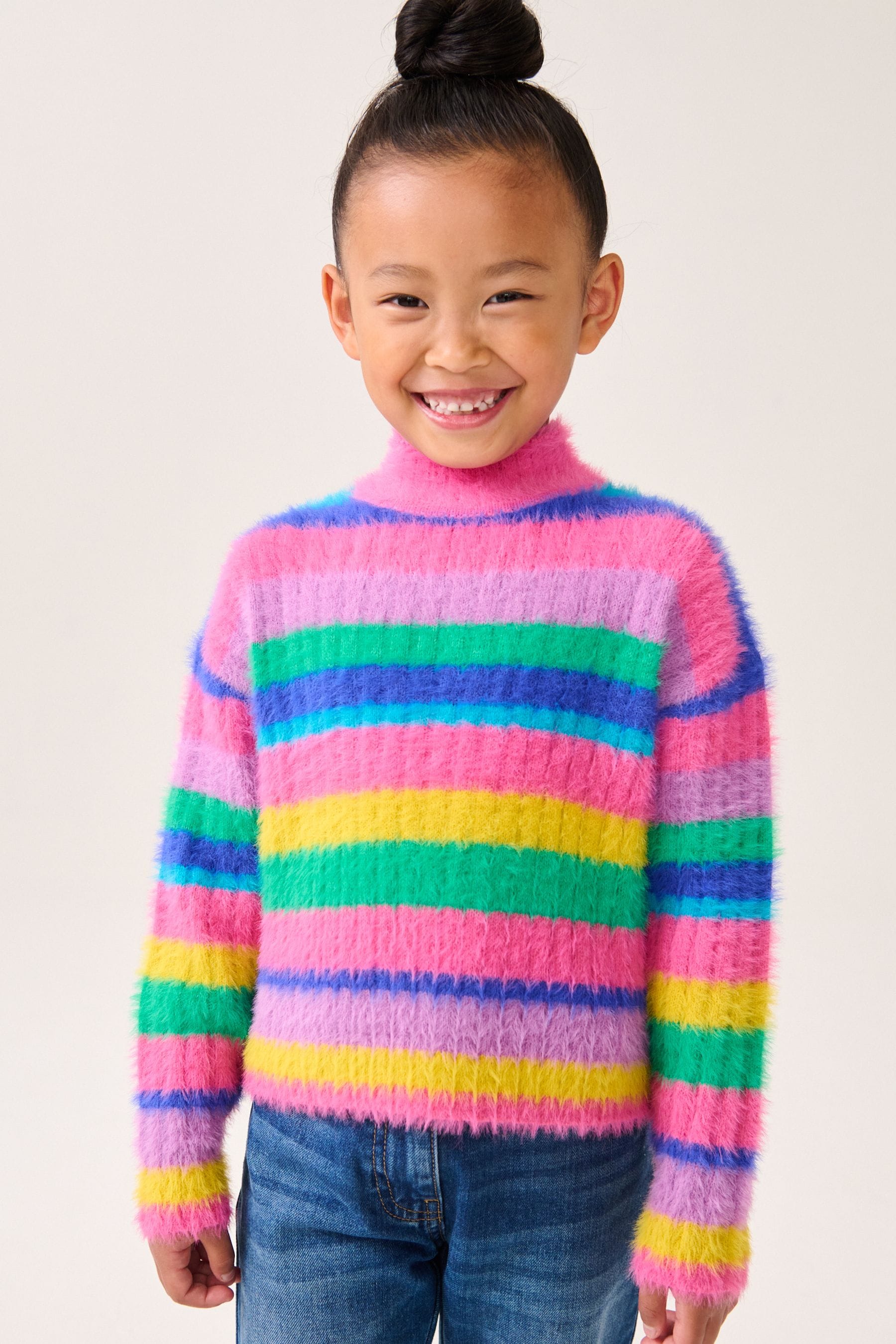 Rainbow Fluffy Jumper (3-16yrs)