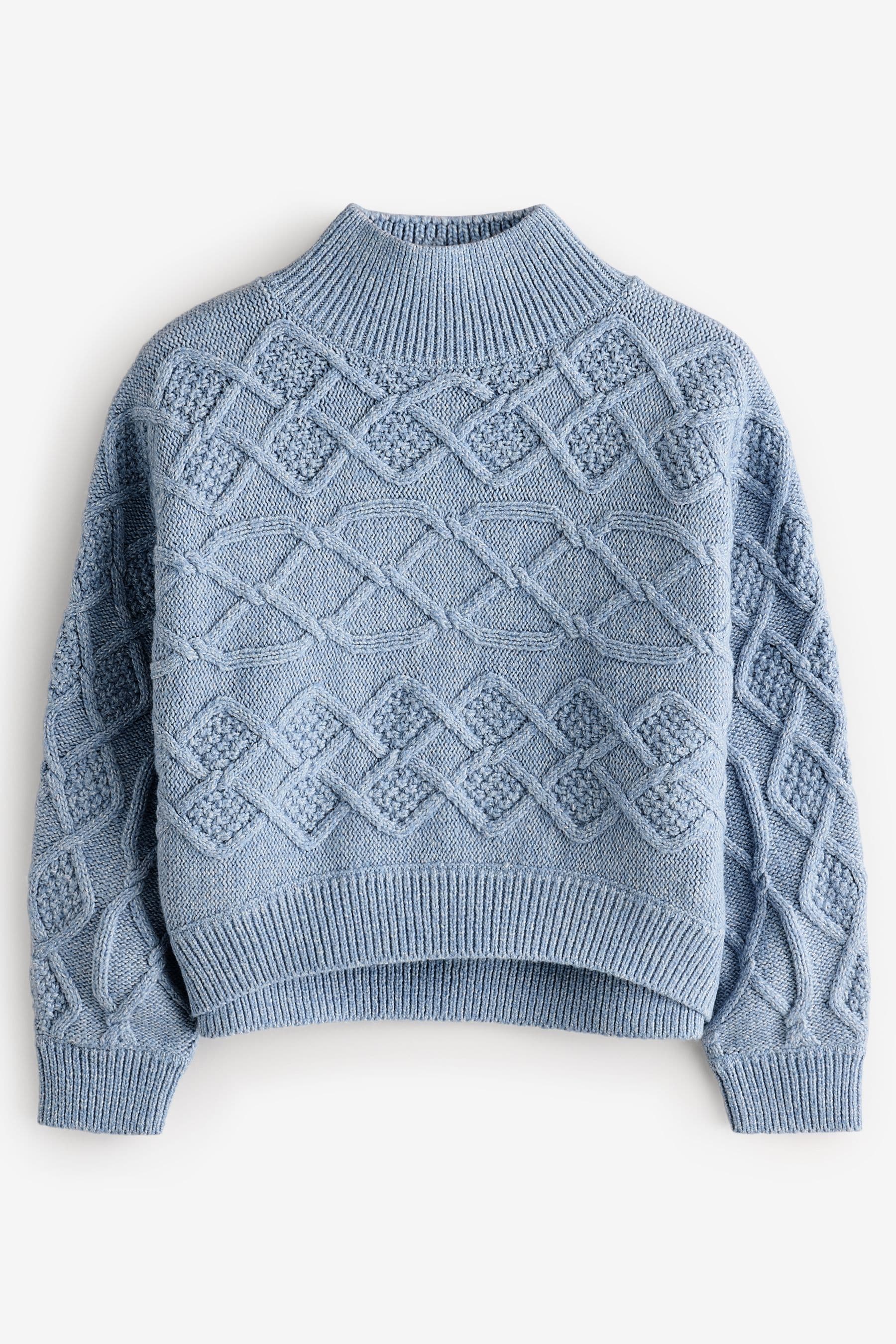 Blue Cable Boxy Jumper (3-16yrs)