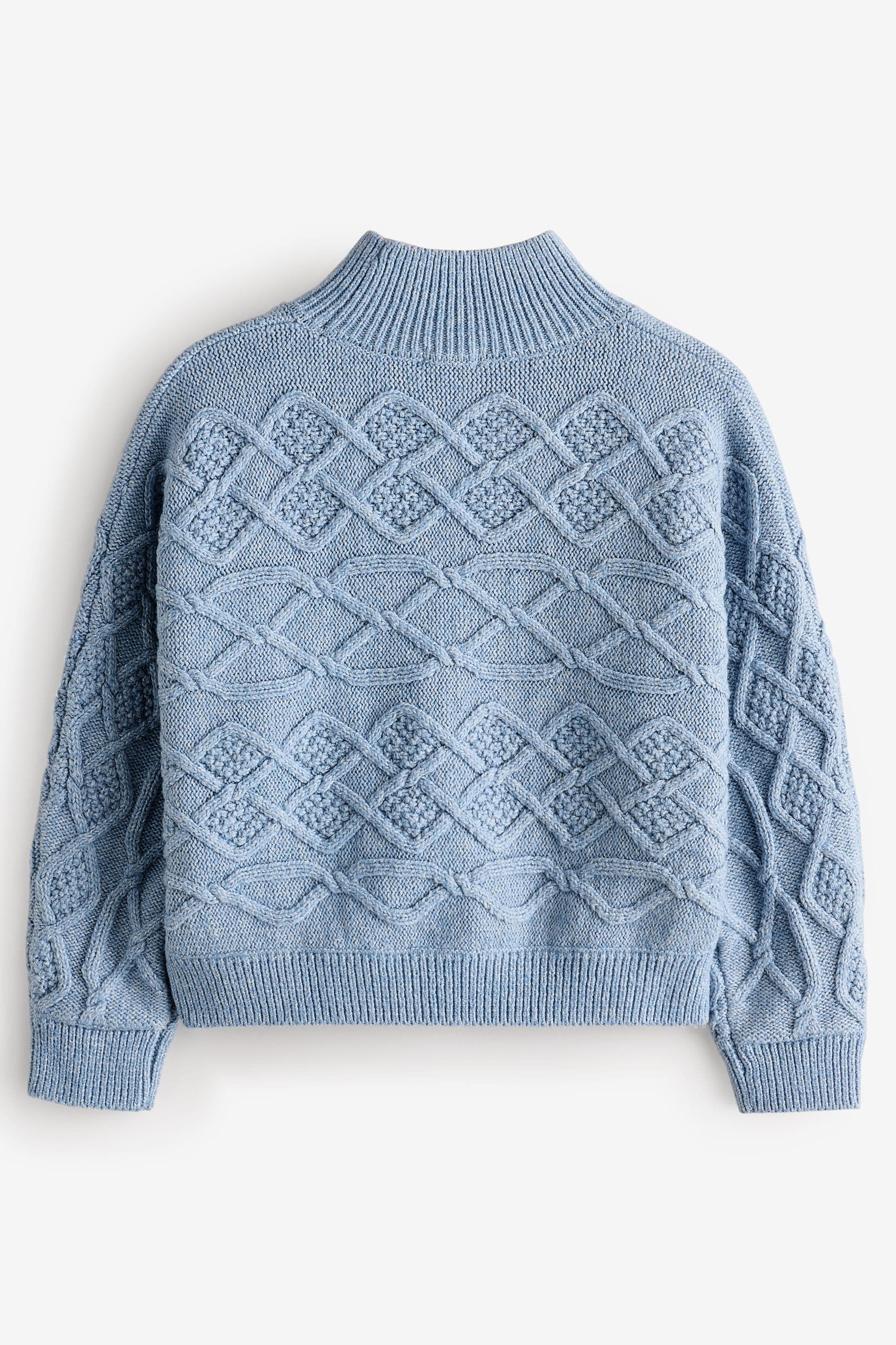 Blue Cable Boxy Jumper (3-16yrs)