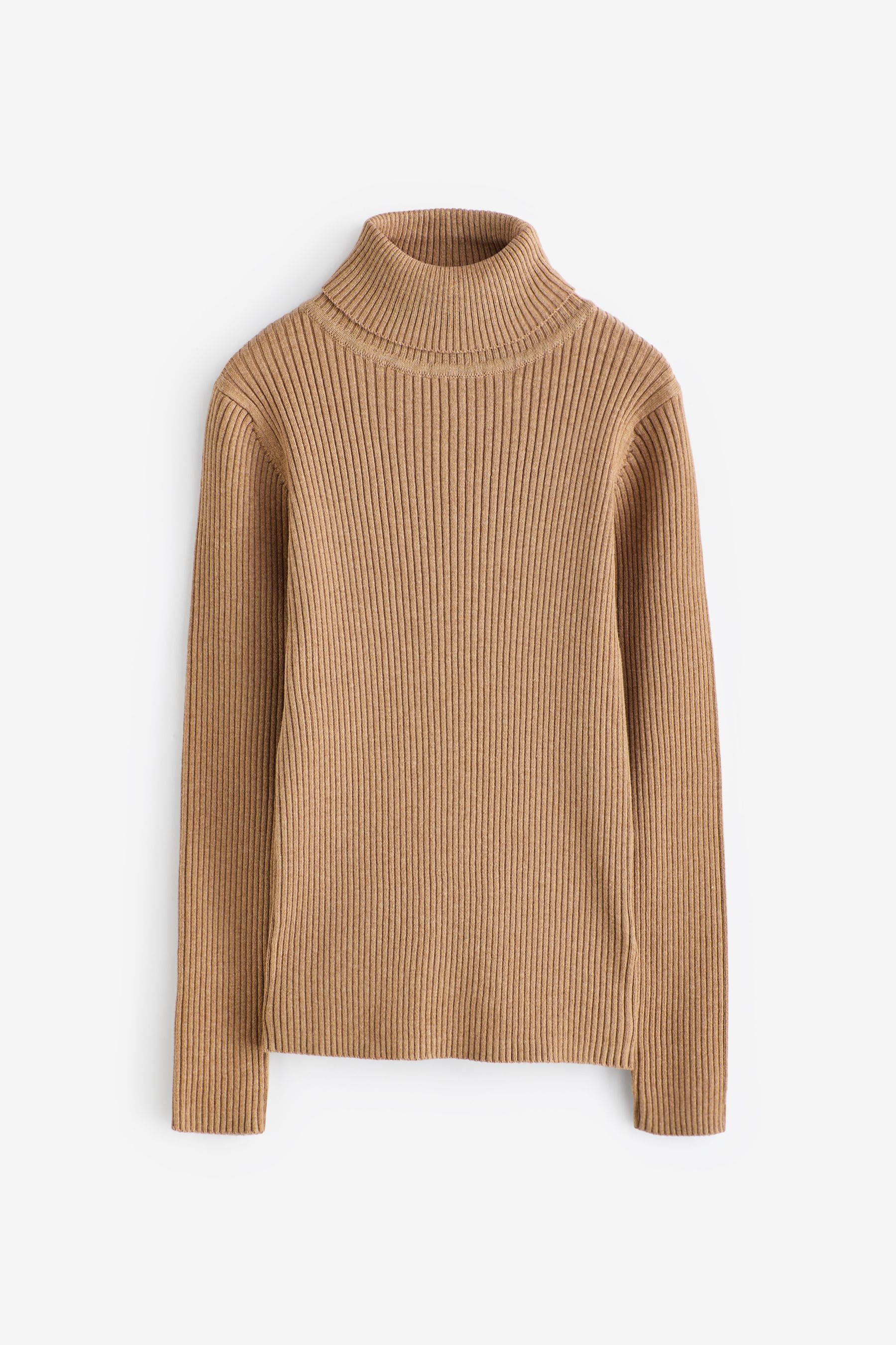 Tan Brown Roll Neck Jumper (3-16yrs)