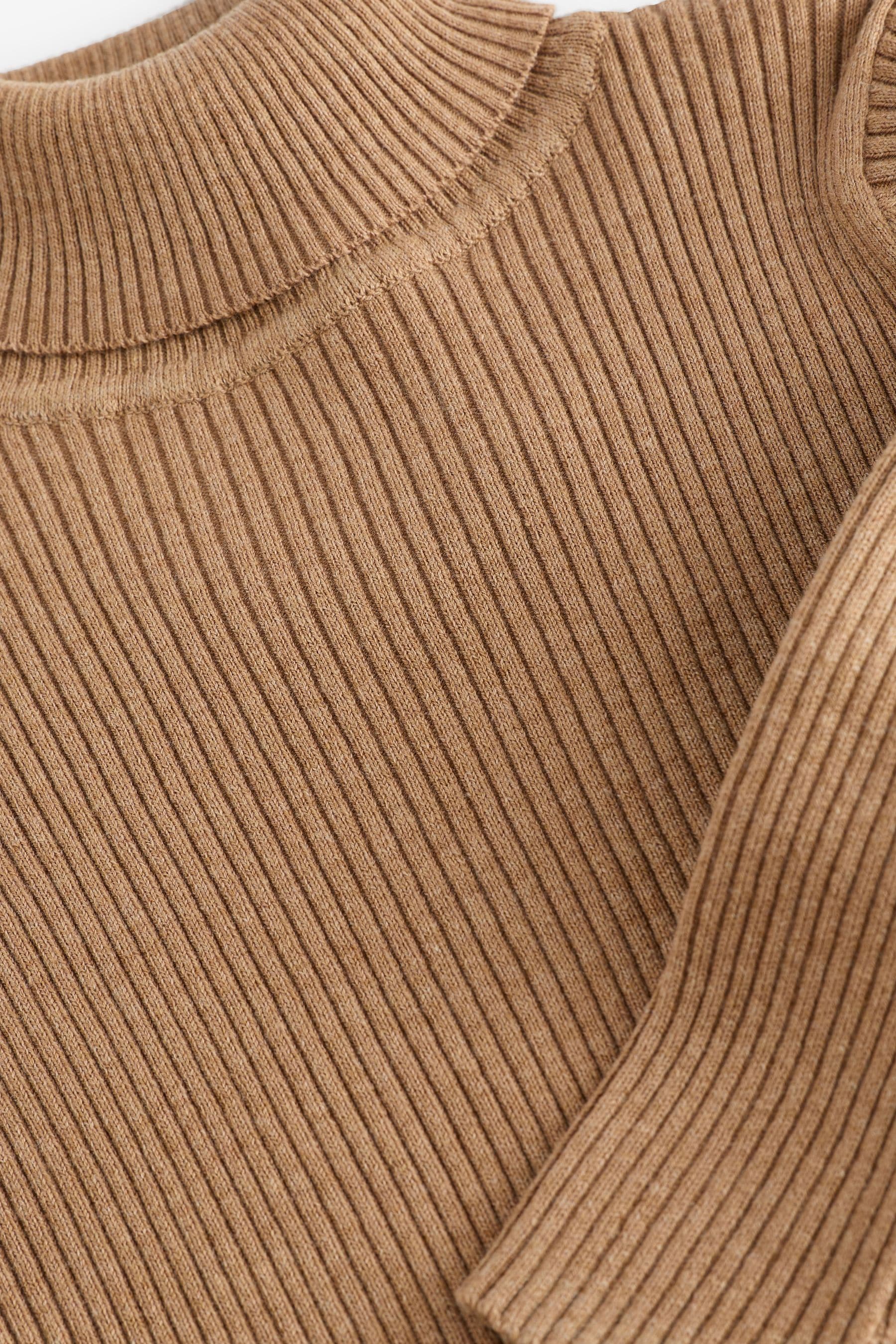 Tan Brown Roll Neck Jumper (3-16yrs)