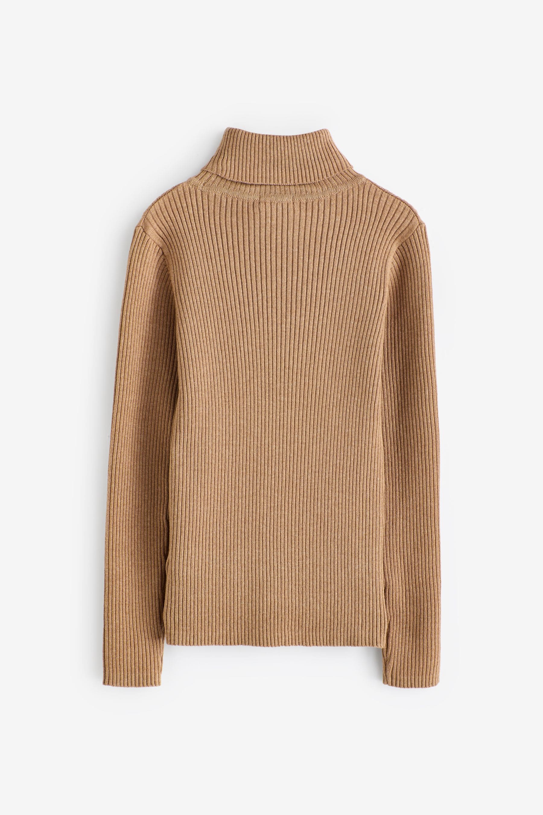 Tan Brown Roll Neck Jumper (3-16yrs)