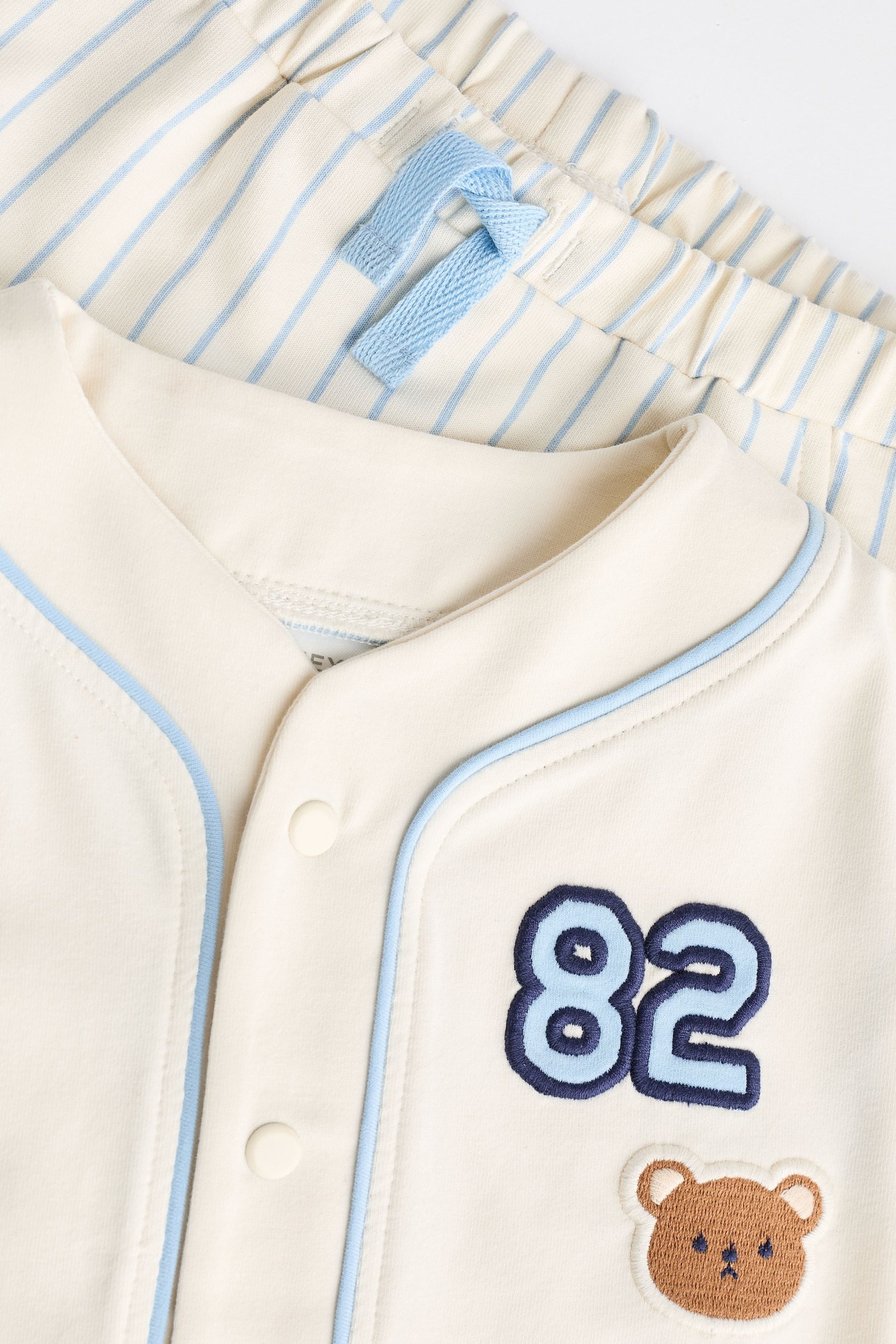 Blue Varsity Baby T-Shirt And Shorts 2 Piece Set