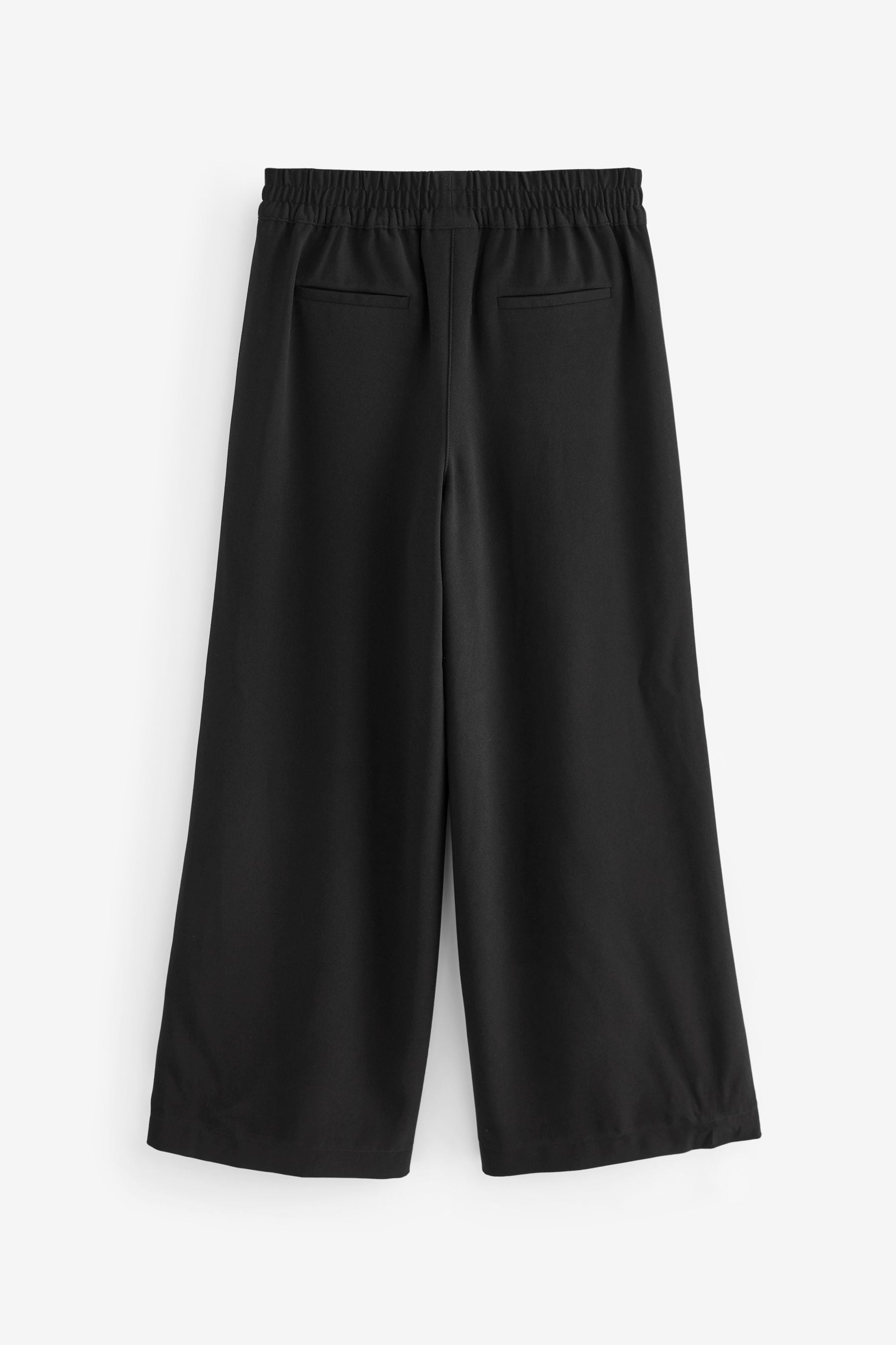 Black Crepe Pull-On Wide Leg Trousers (9-18yrs)