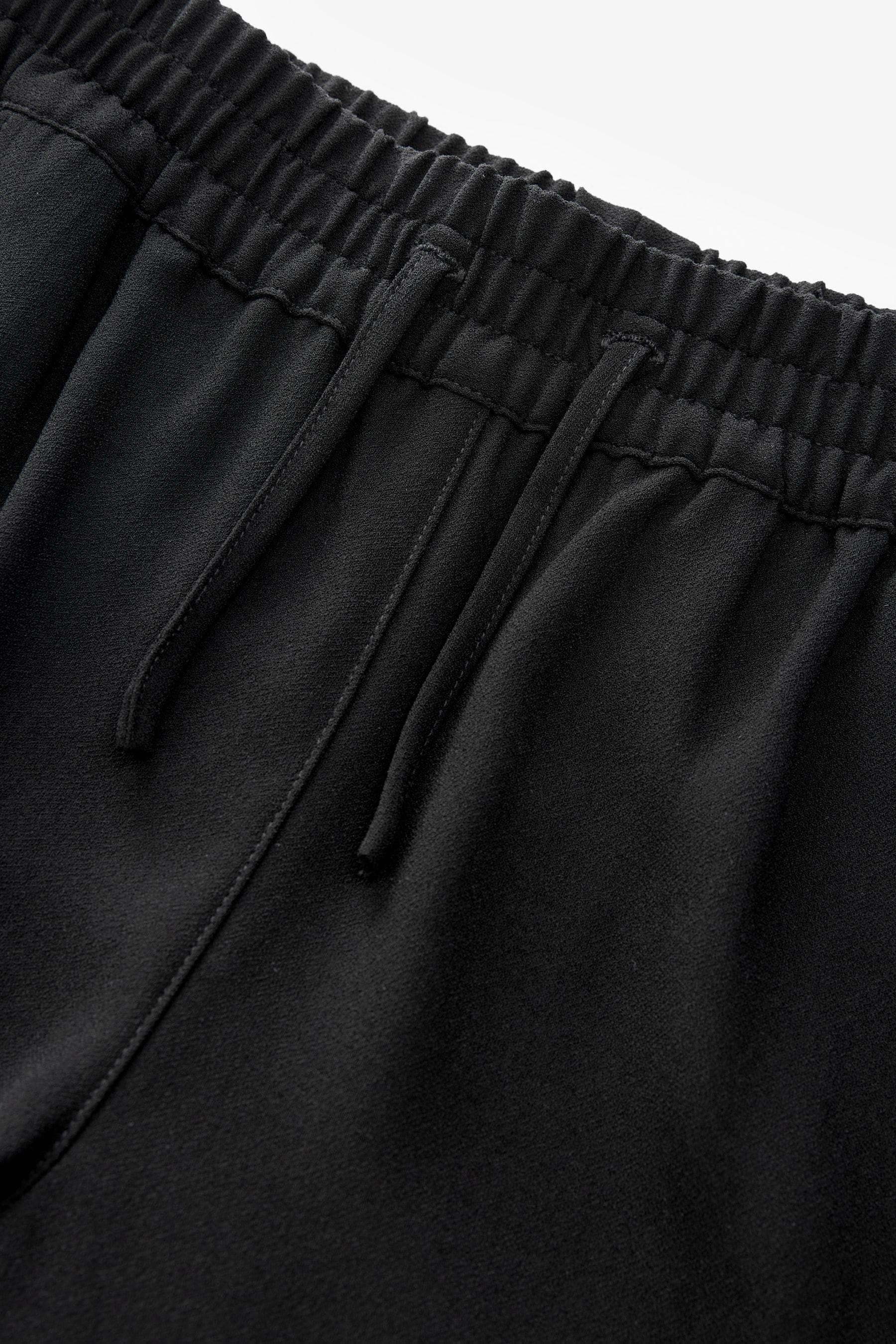 Black Crepe Pull-On Wide Leg Trousers (9-18yrs)