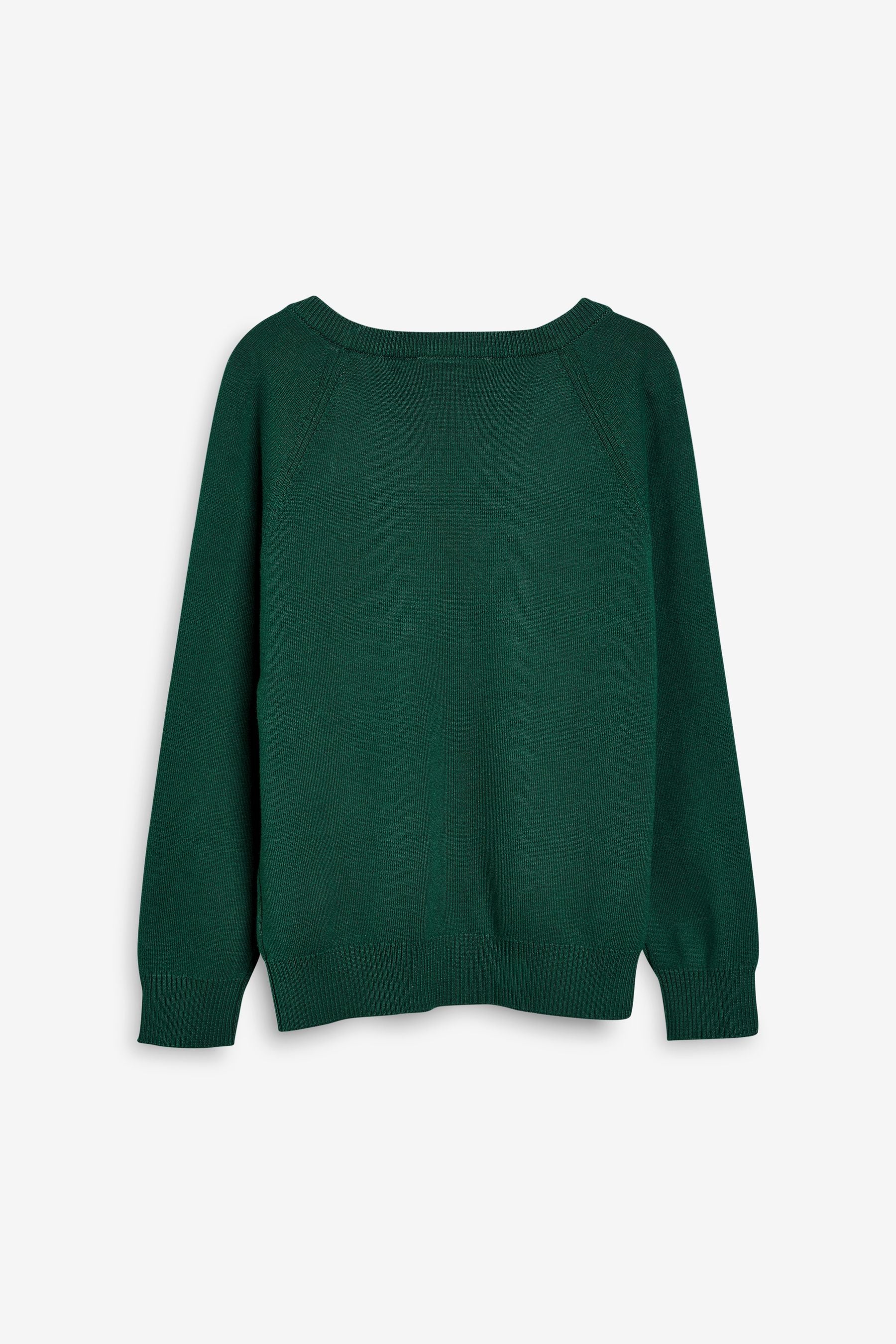 Green Knitted V-Neck School Jumper (3-16yrs)