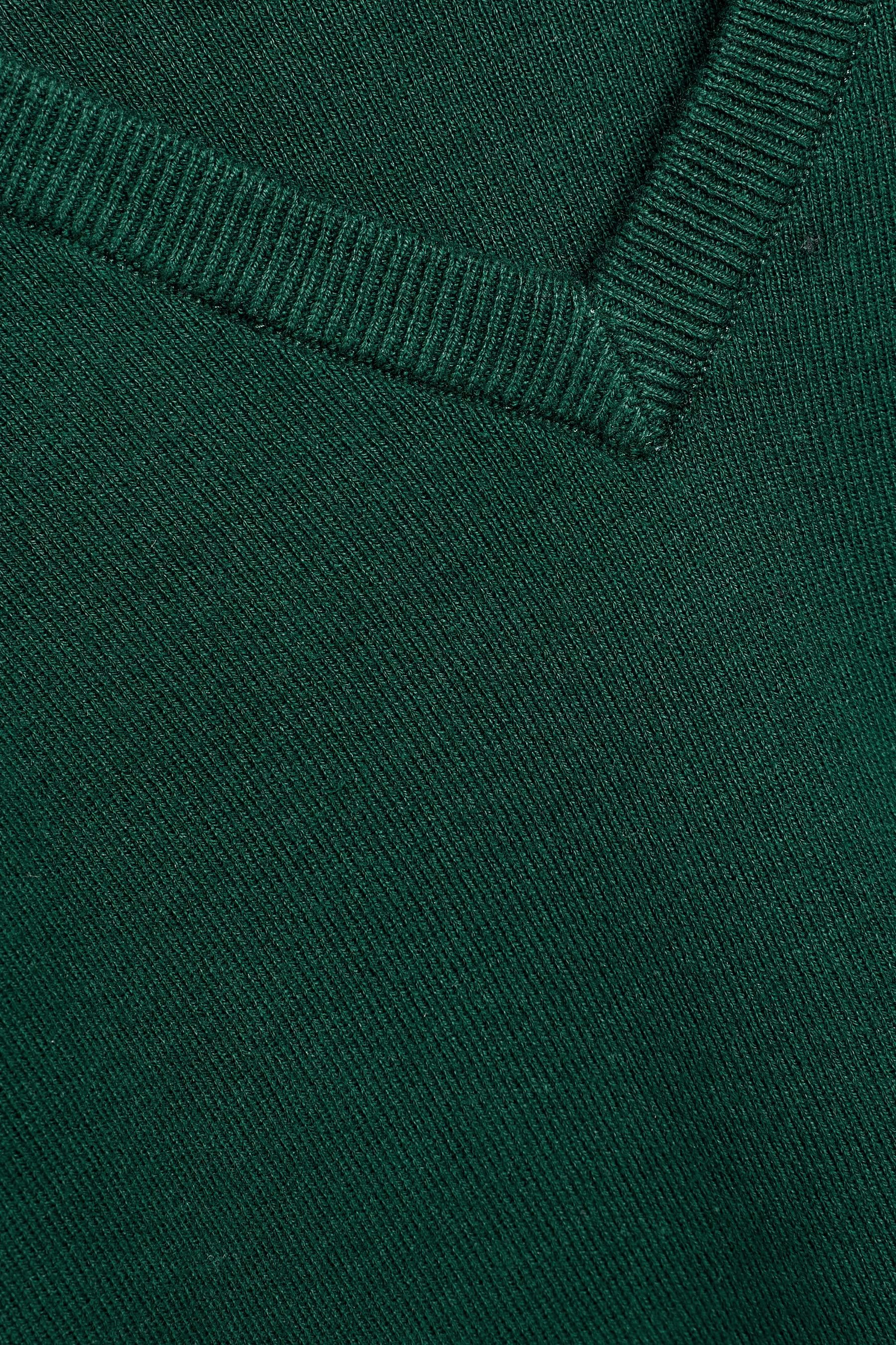 Green Knitted V-Neck School Jumper (3-16yrs)