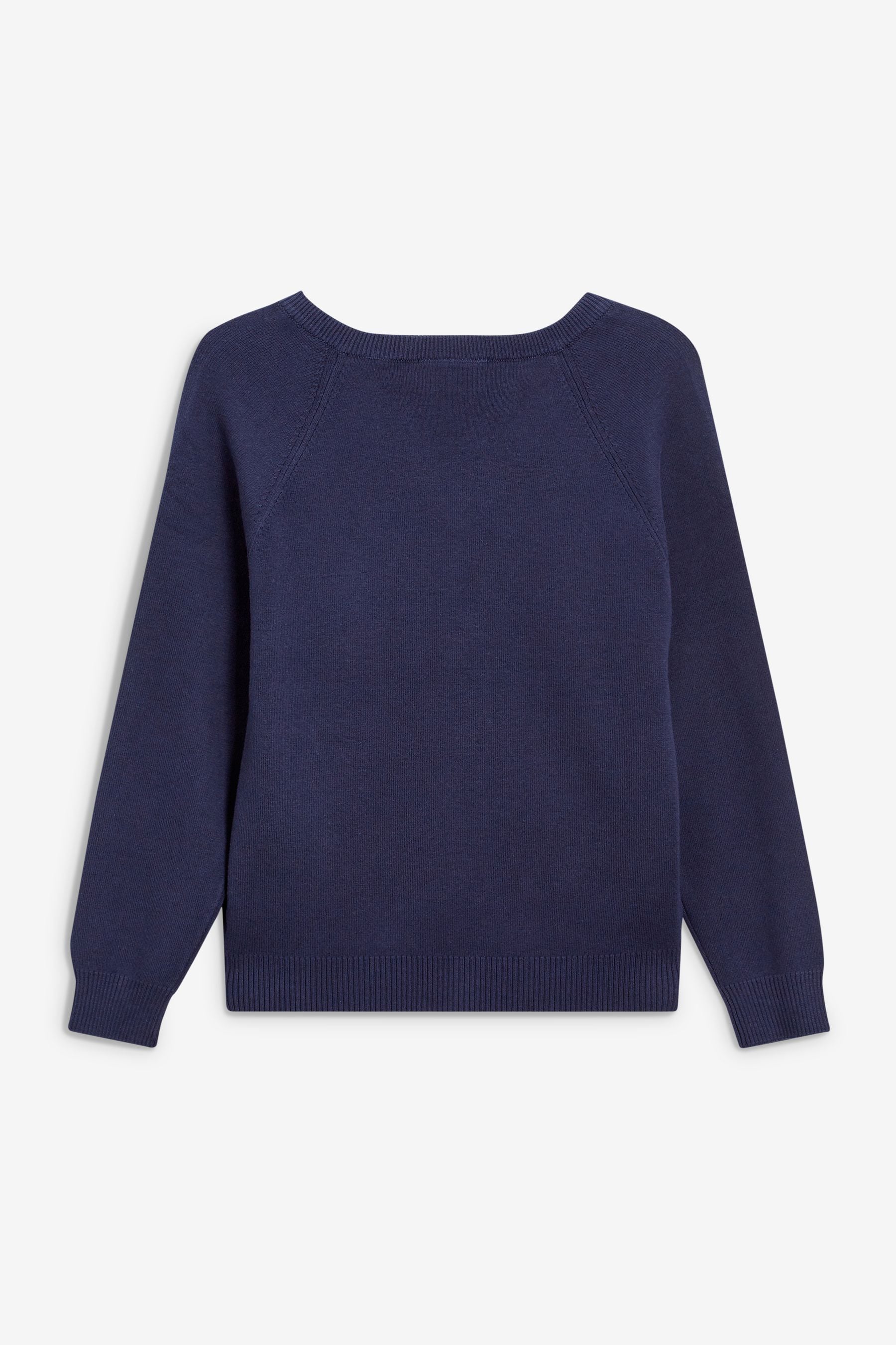 Navy Blue Knitted V-Neck School Jumper (3-16yrs)