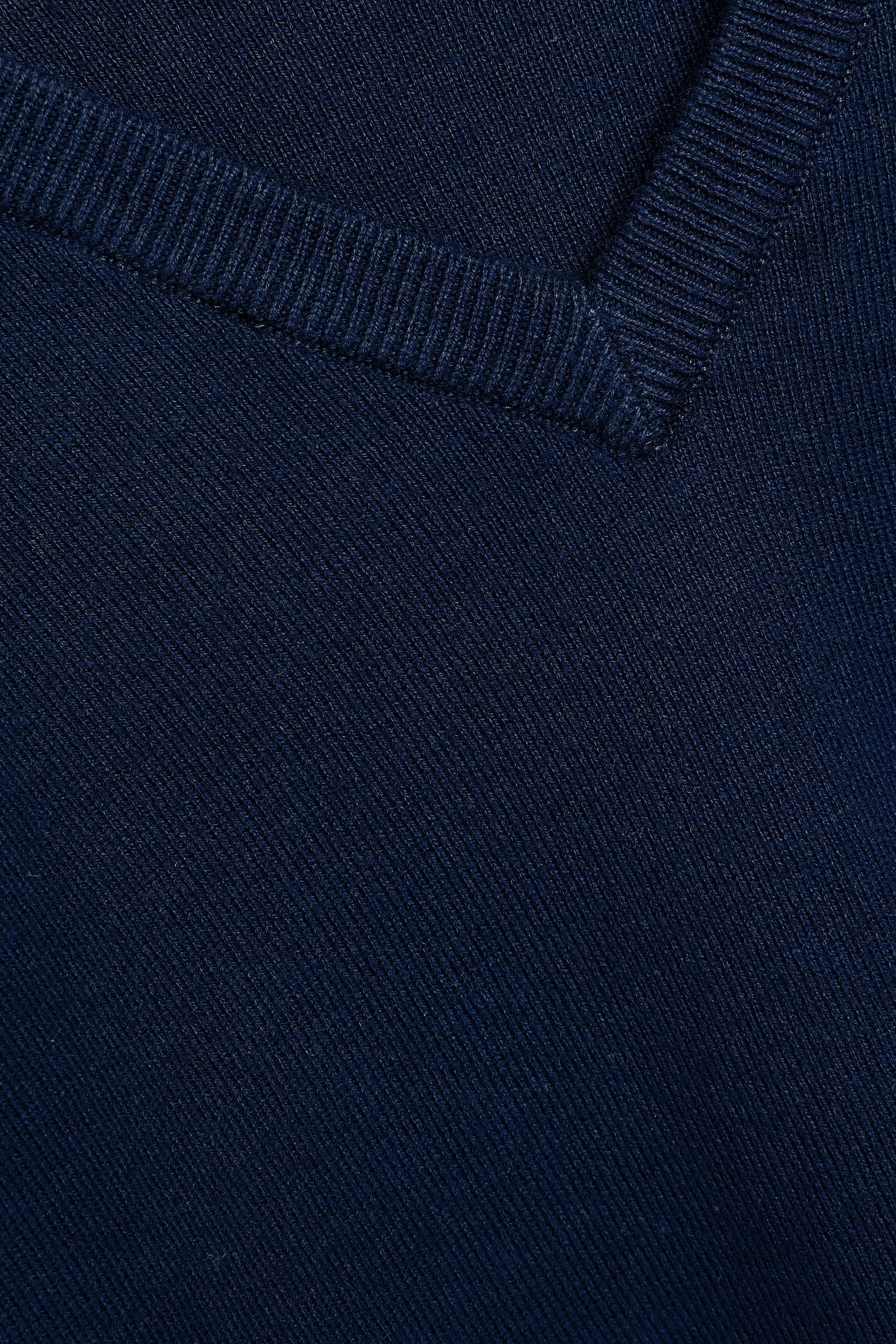 Navy Blue Knitted V-Neck School Jumper (3-16yrs)