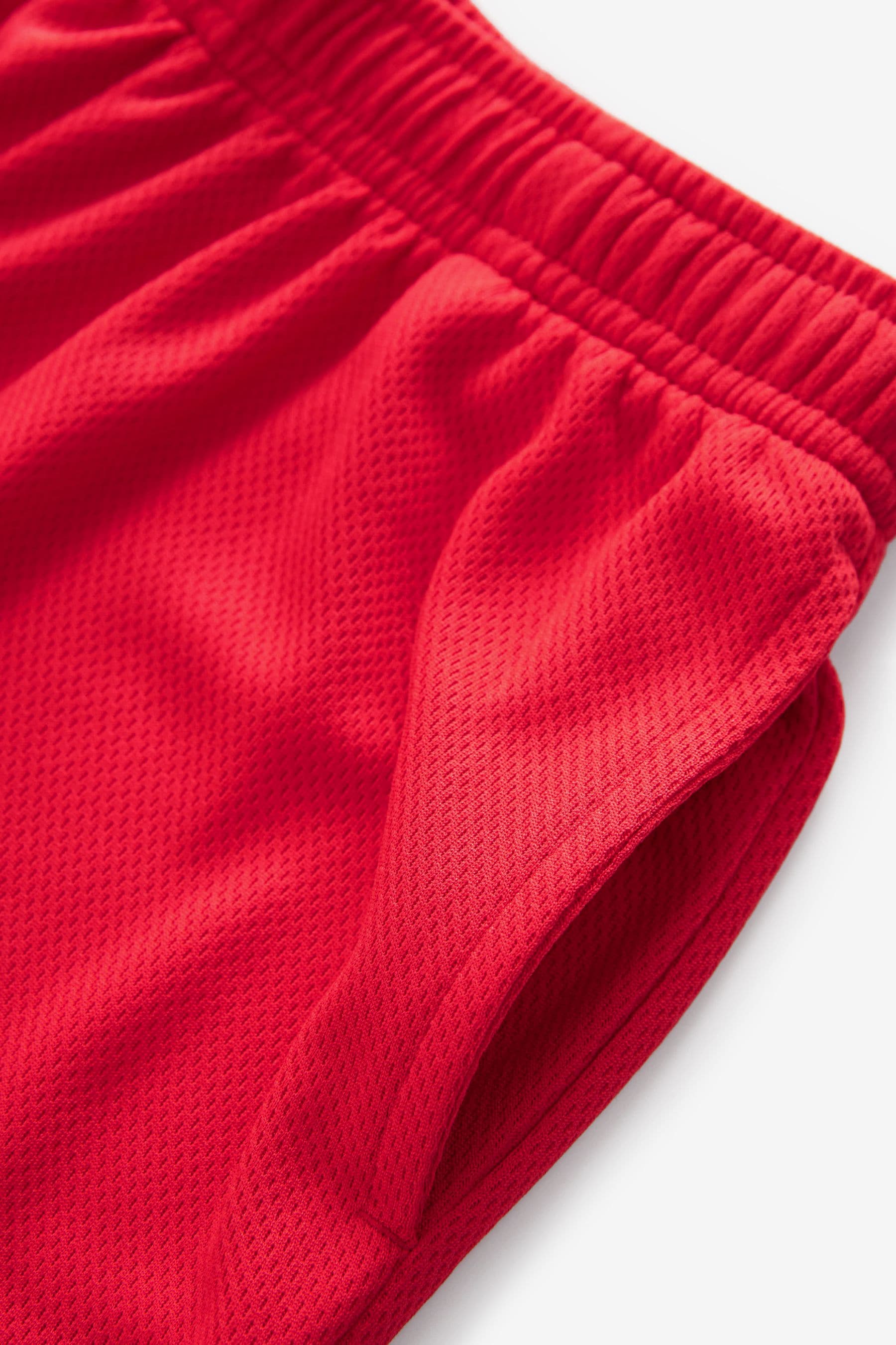 Red Single Sports Shorts (3-16yrs)