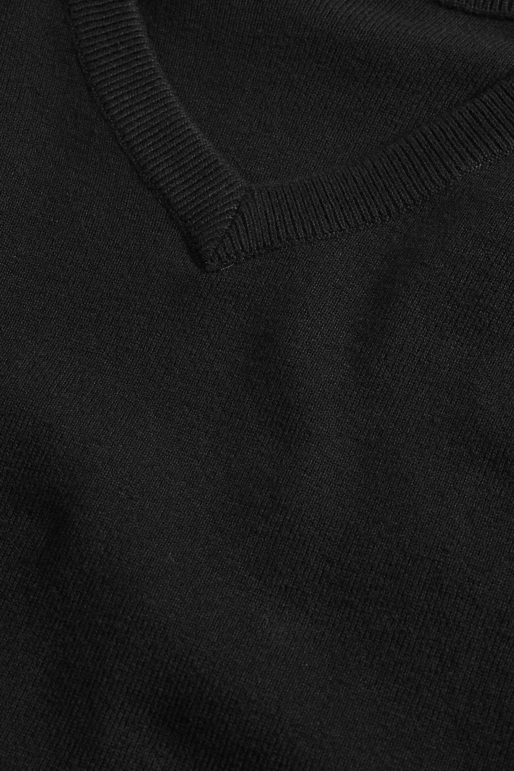 Black Knitted V-Neck School Jumper (3-16yrs)