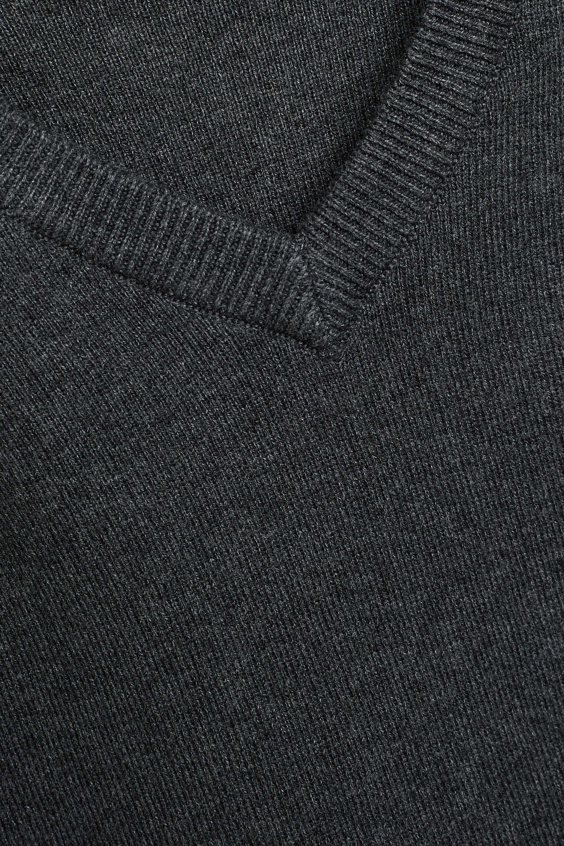 Grey Knitted V-Neck School Jumper (3-16yrs)