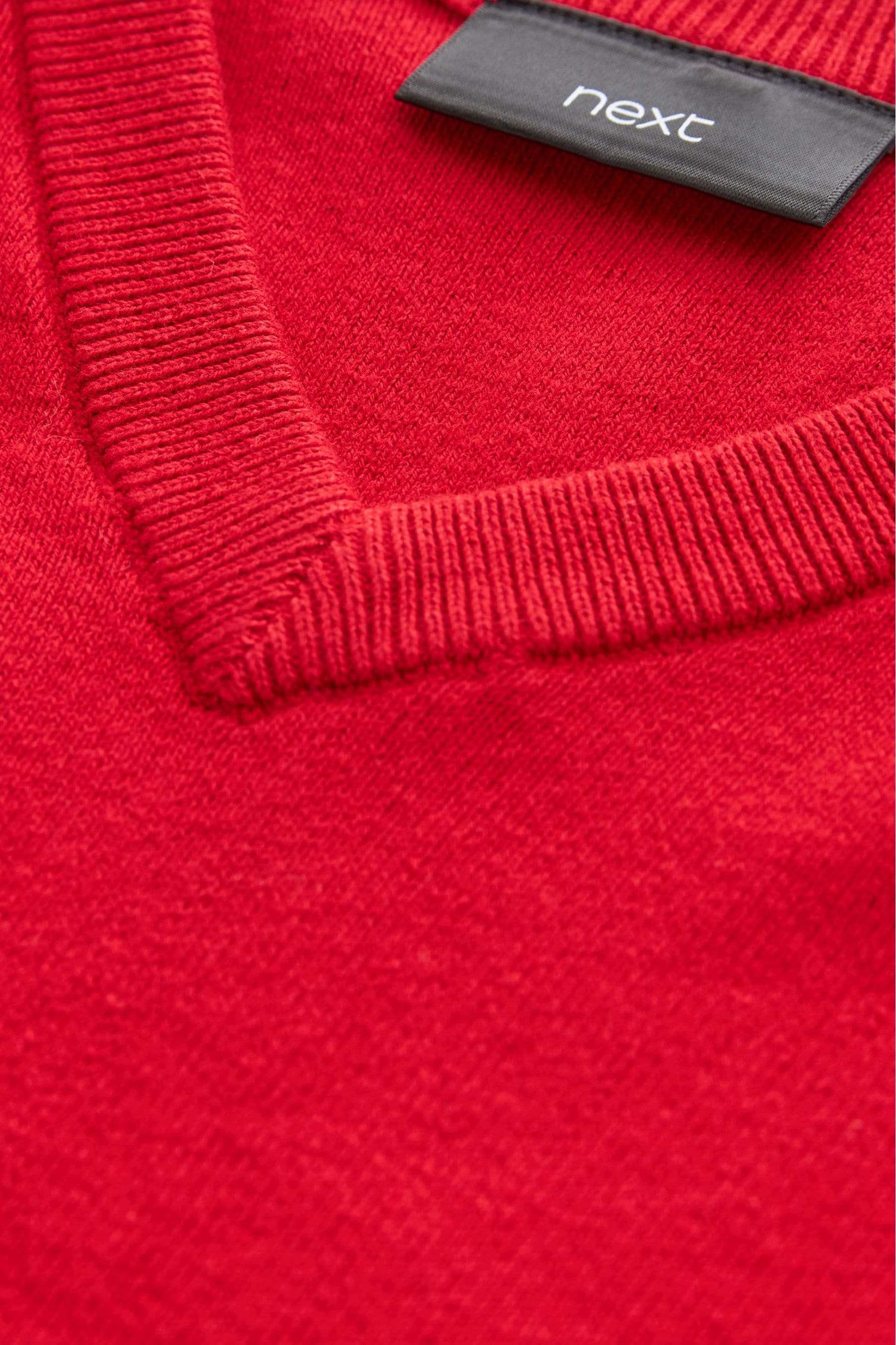 Red Knitted V-Neck School Jumper (3-16yrs)