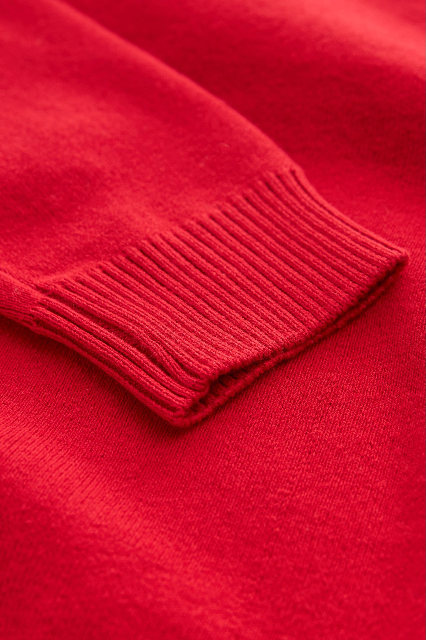 Red Knitted V-Neck School Jumper (3-16yrs)