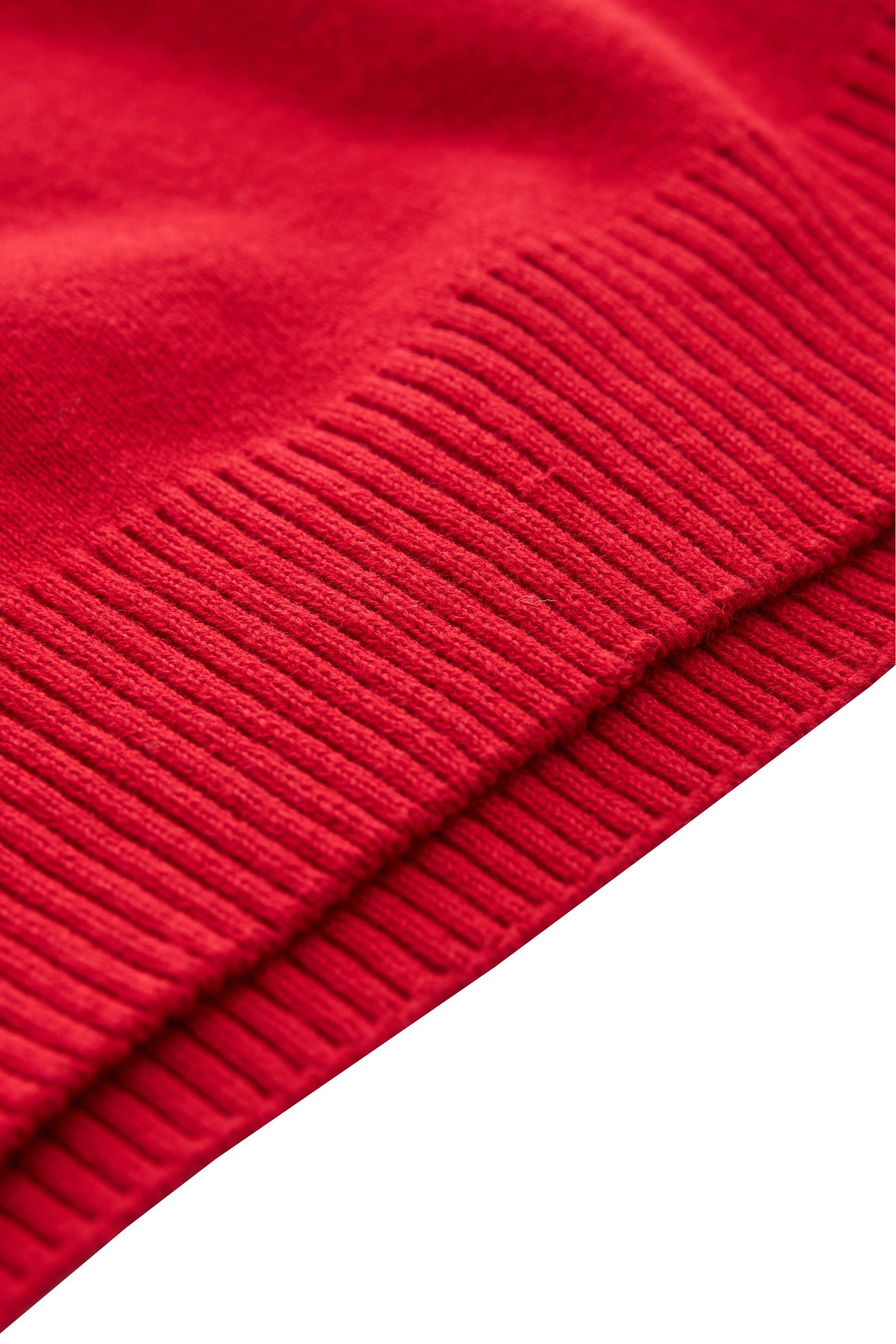 Red Knitted V-Neck School Jumper (3-16yrs)