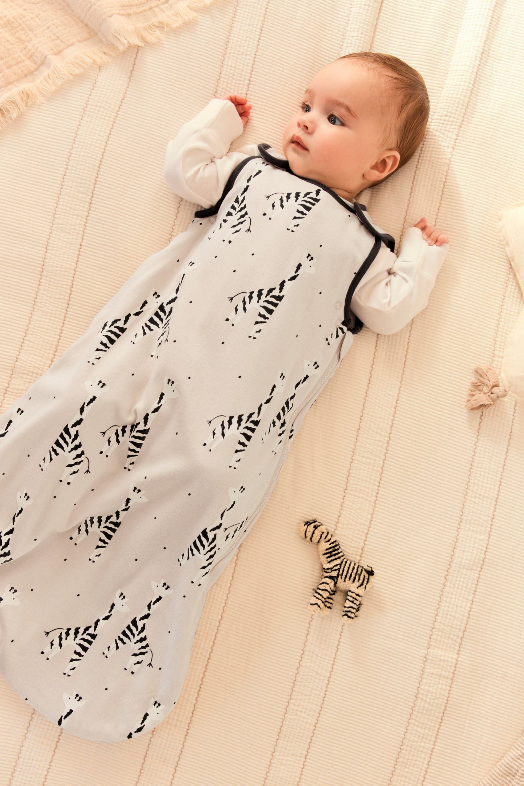 Beige Mono Giraffe 1 Tog  Baby 100% Cotton Sleep Bag