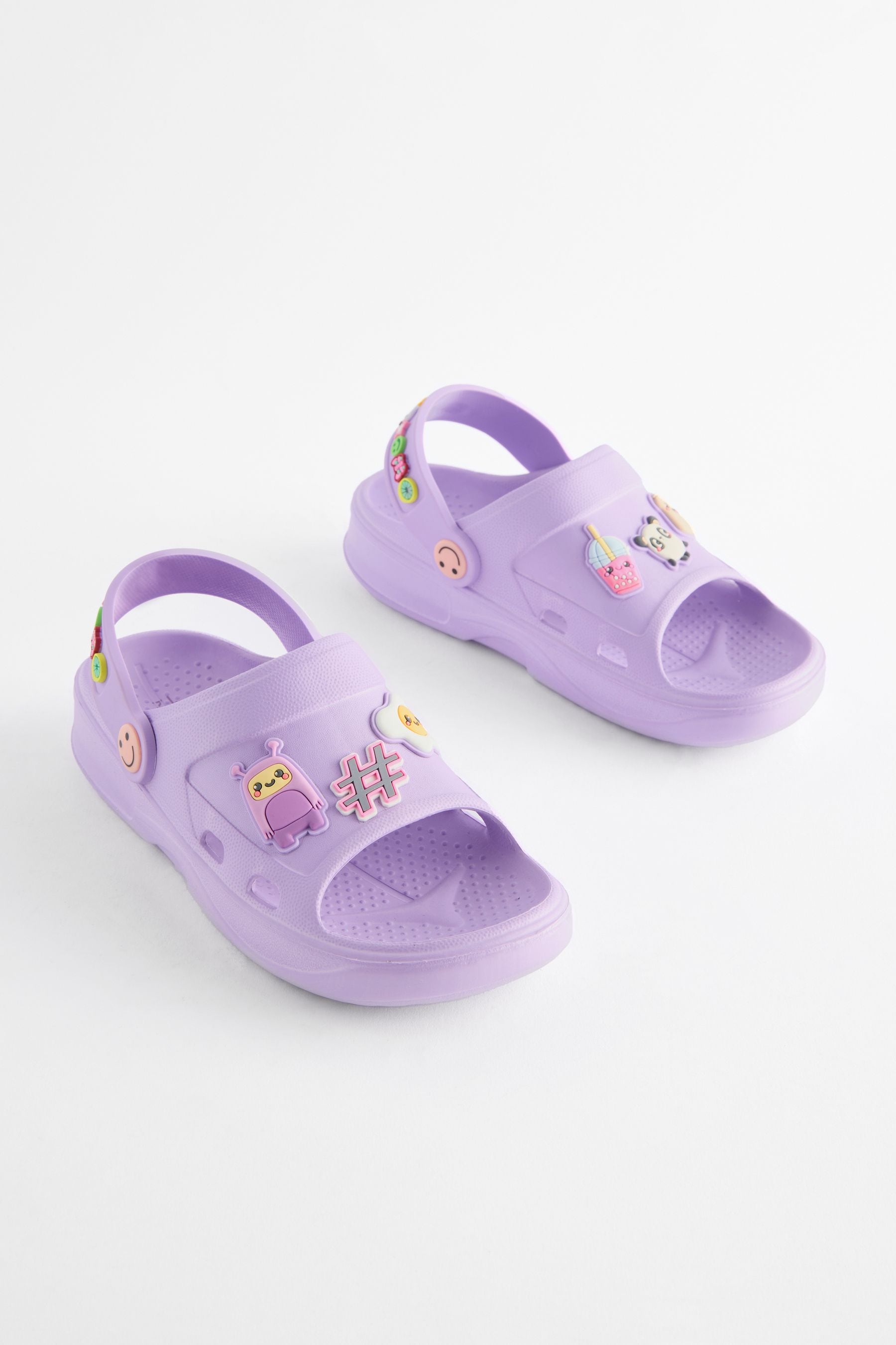 Purple Character Badge Clogs