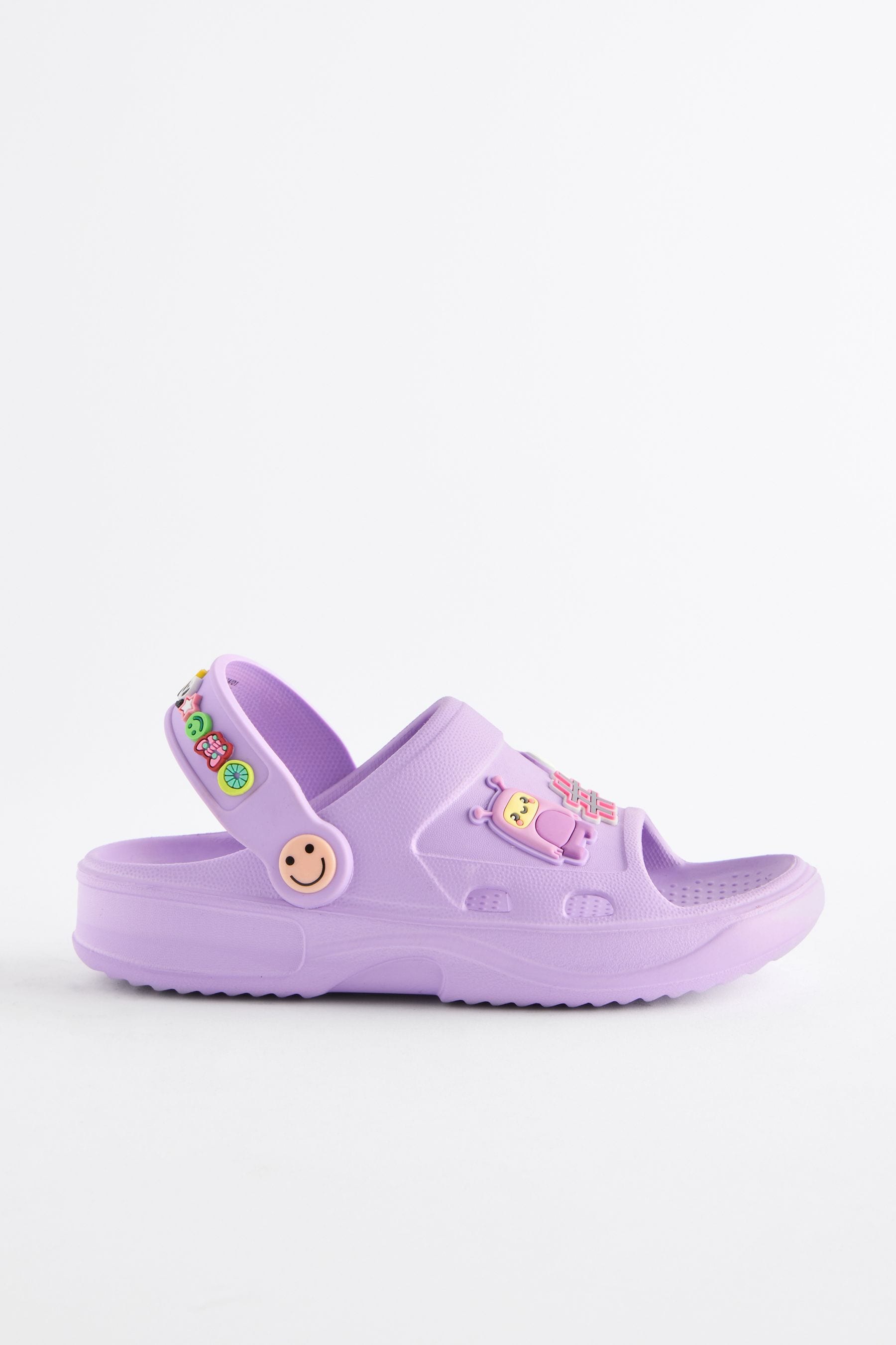 Purple Character Badge Clogs