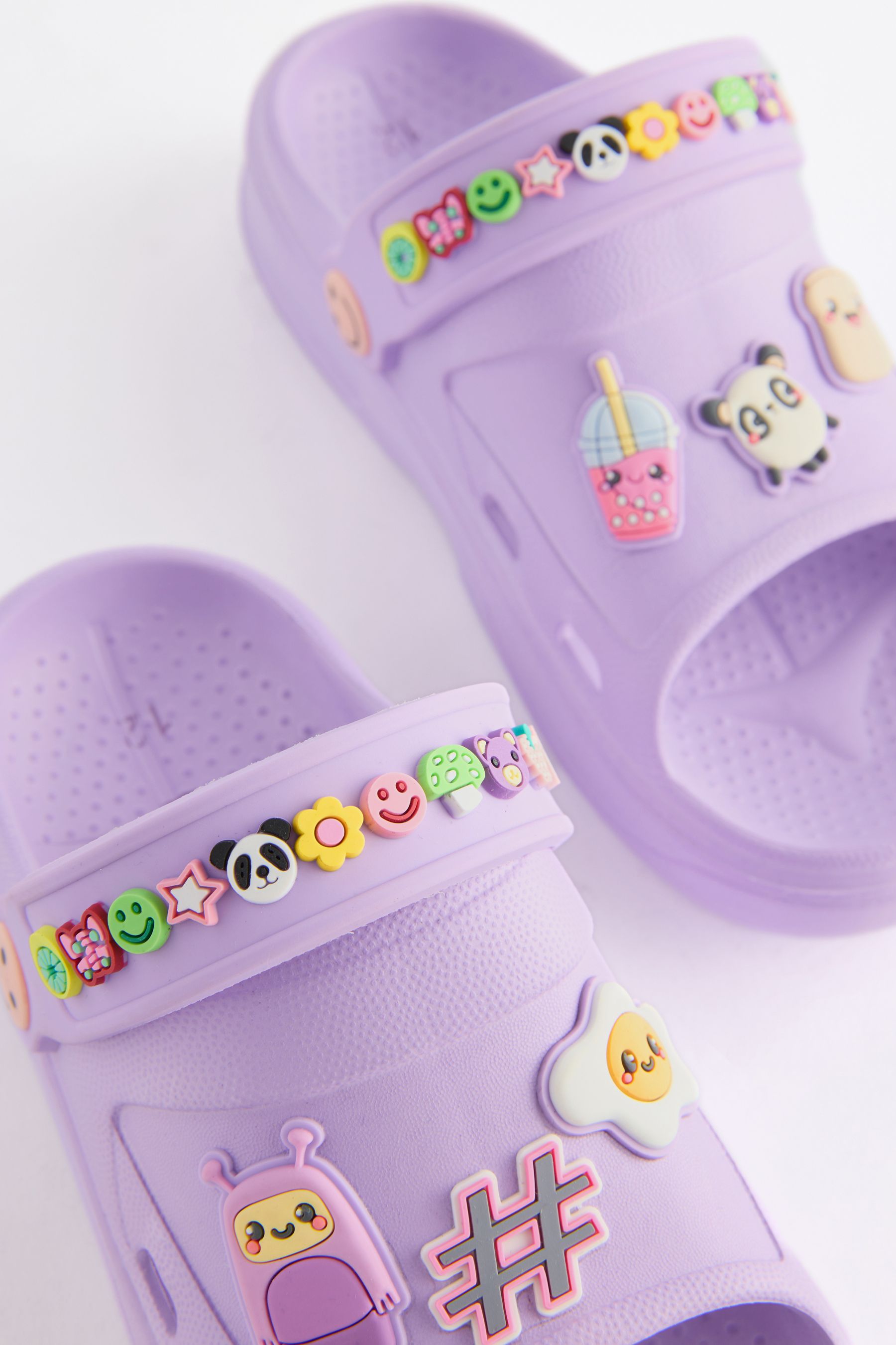 Purple Character Badge Clogs