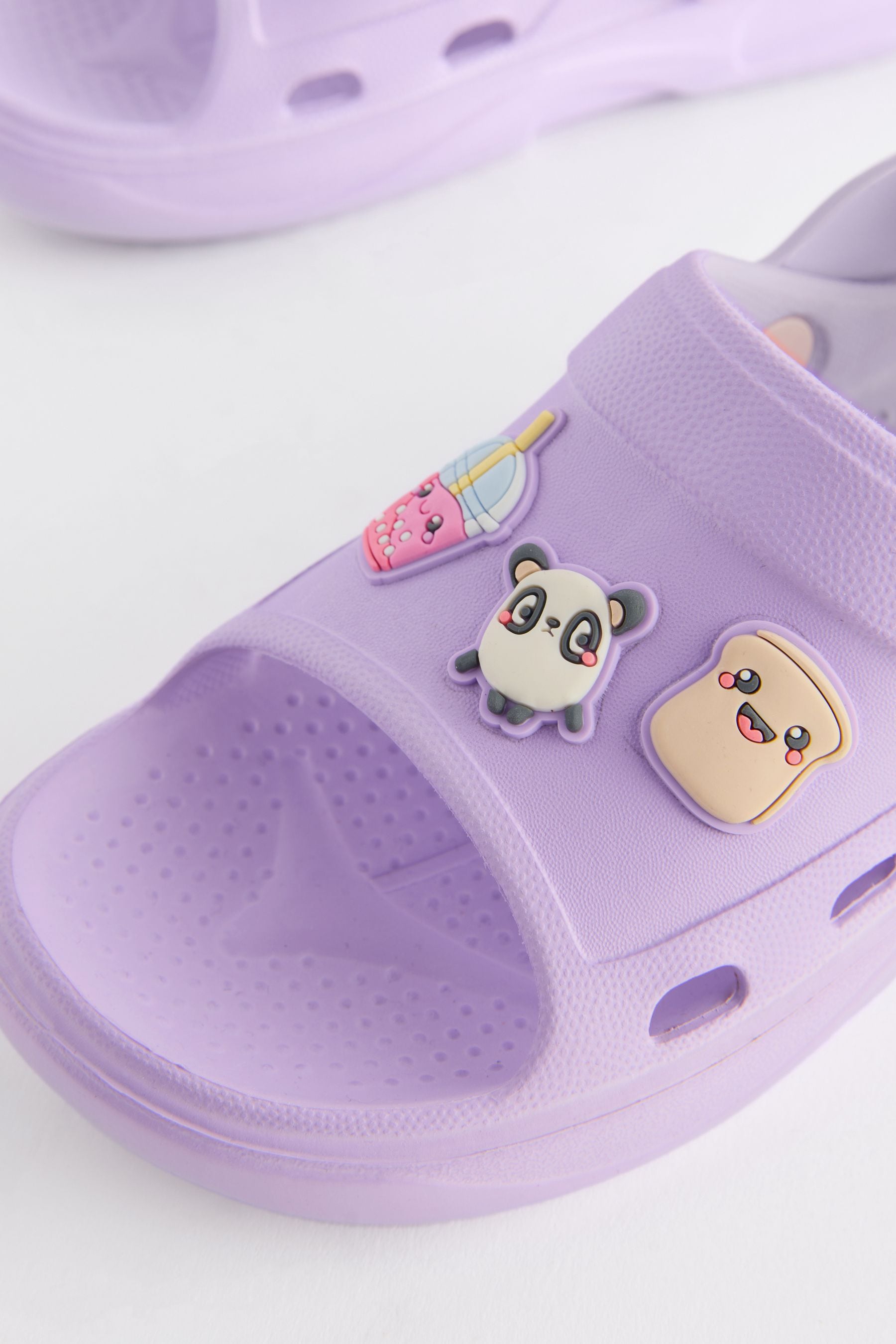 Purple Character Badge Clogs