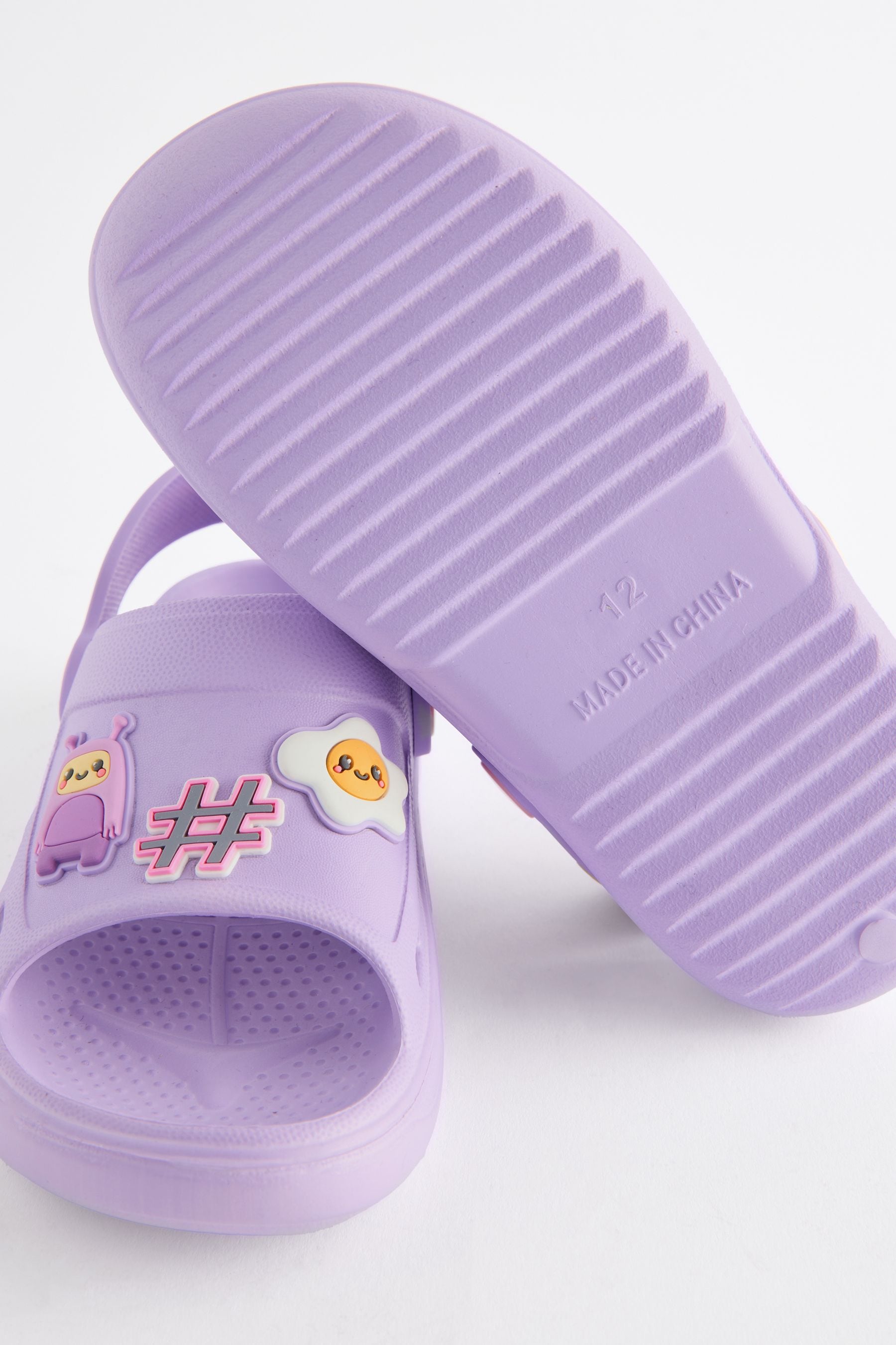 Purple Character Badge Clogs