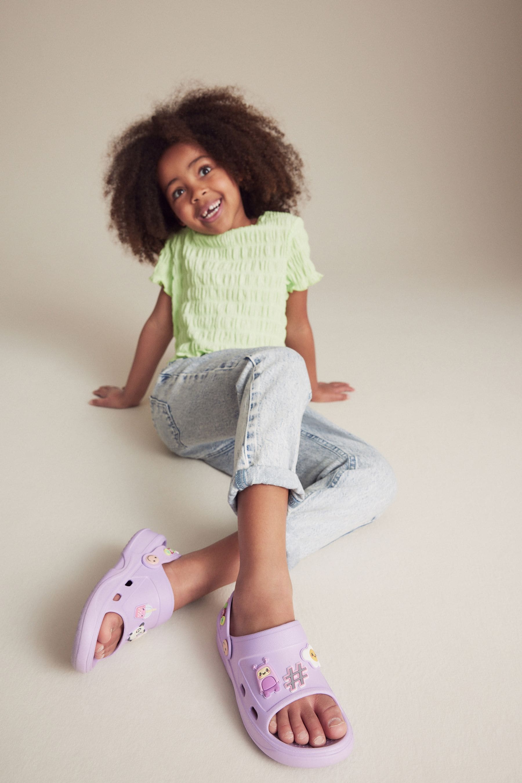 Purple Character Badge Clogs