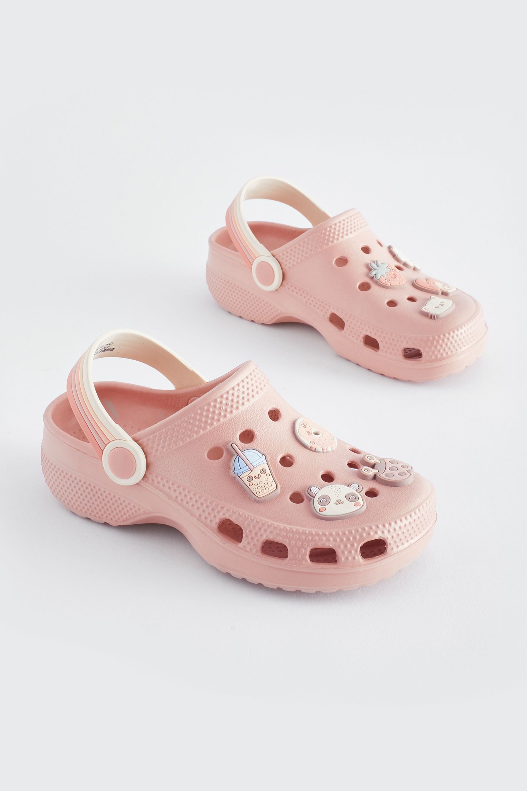 Pink Character Badge Clogs