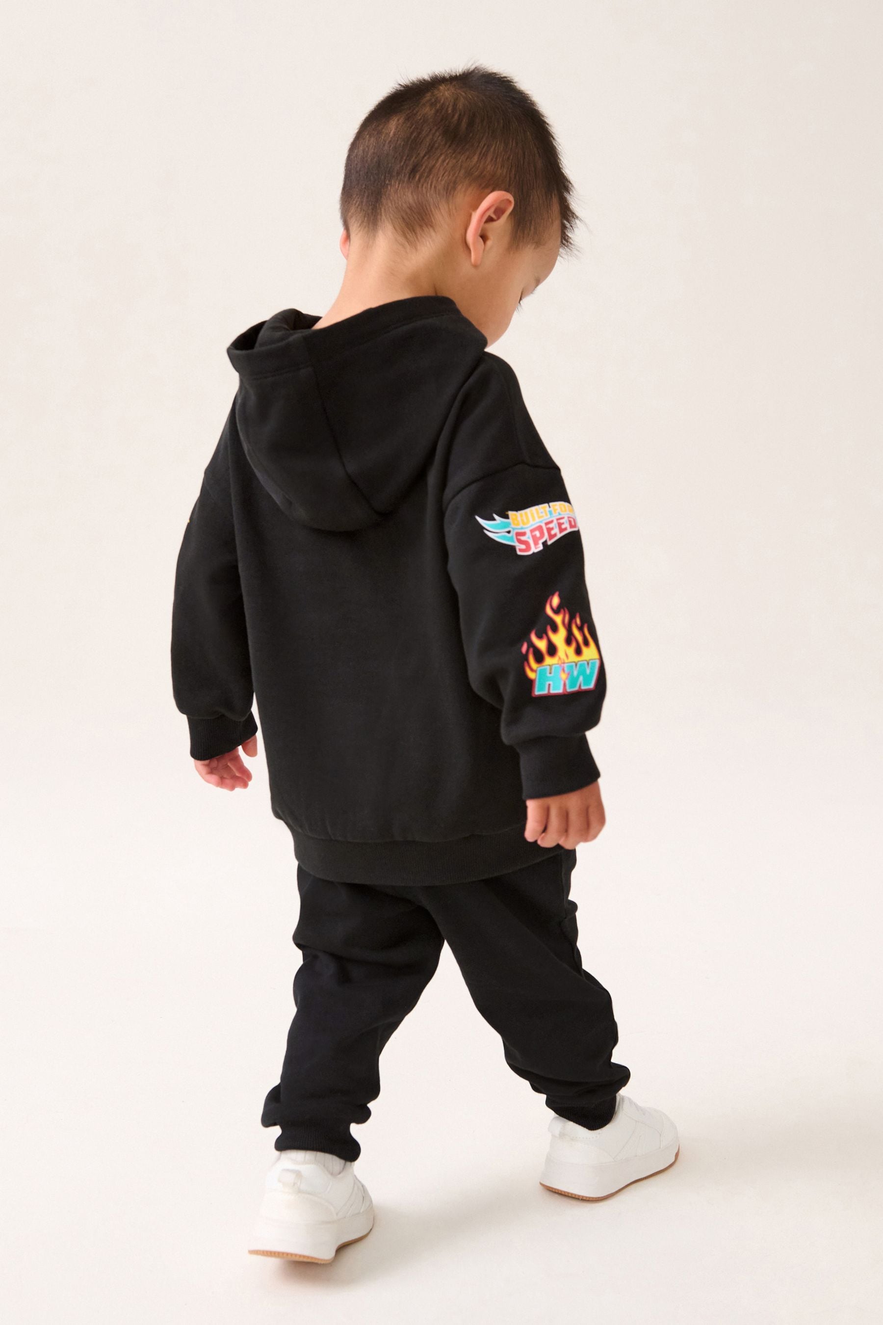 Black Hot Wheets Jersey Hoodie and Joggers Set (9mths-8yrs)