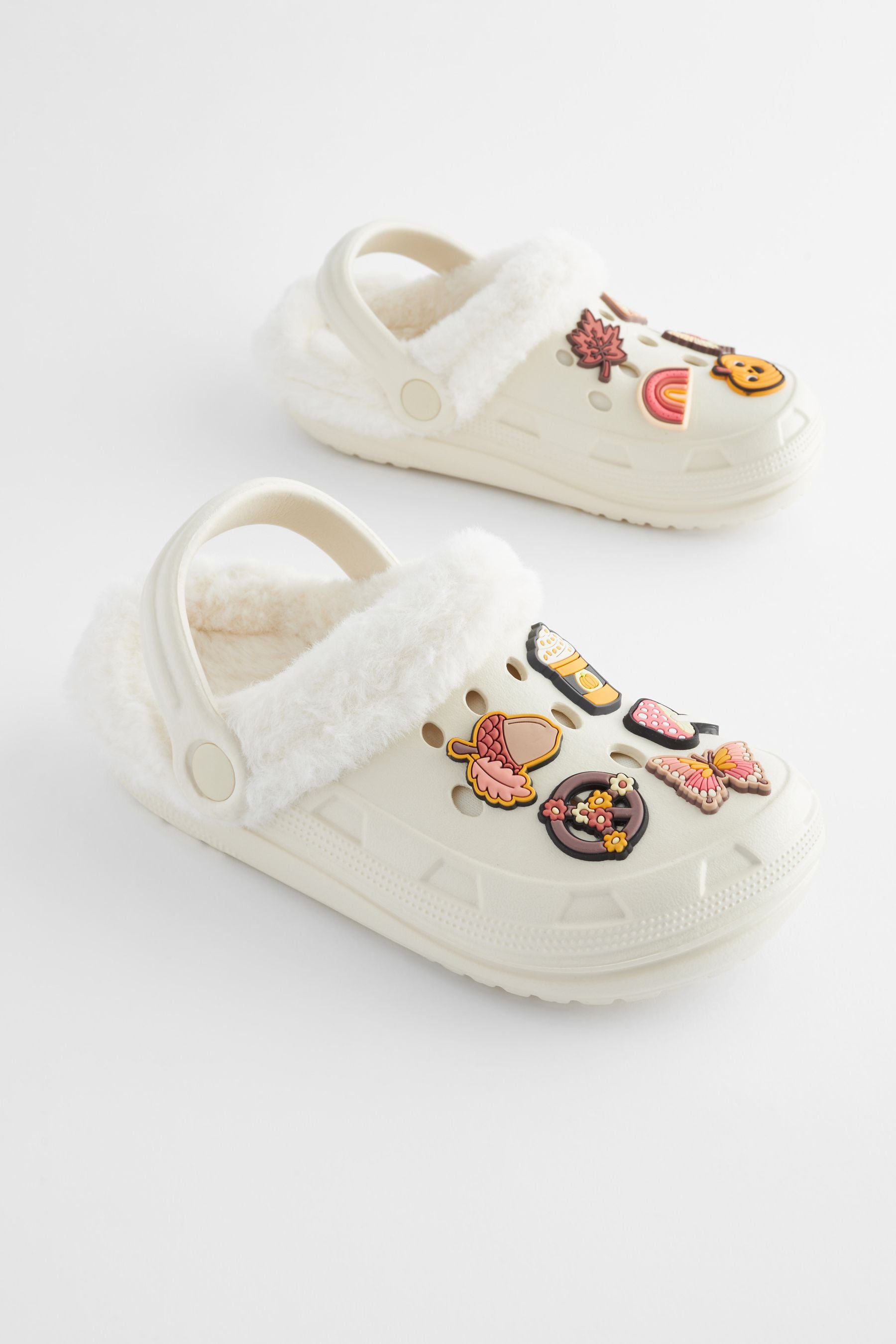 Neutral Pumpkin Badge Clog Slippers