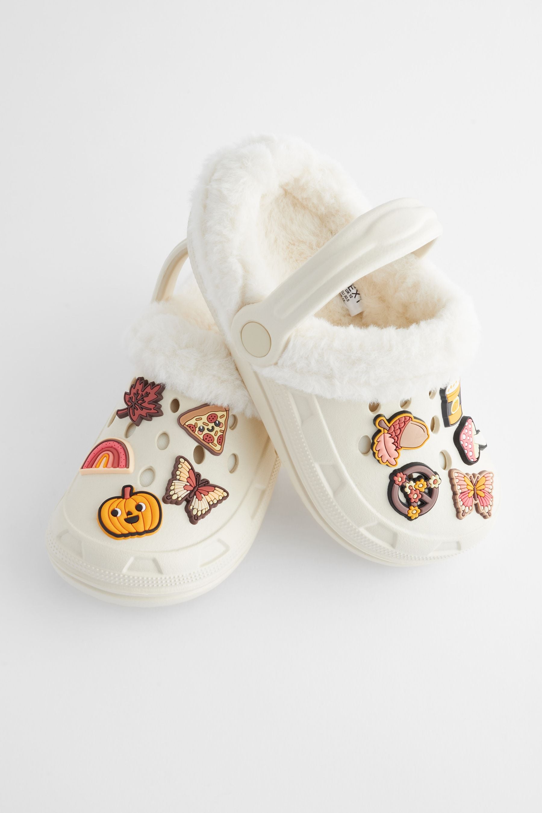 Neutral Pumpkin Badge Clog Slippers